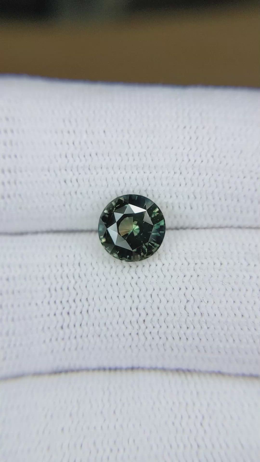 2.31 Ct. Bluish Green Sapphire from Madagascar Size Video