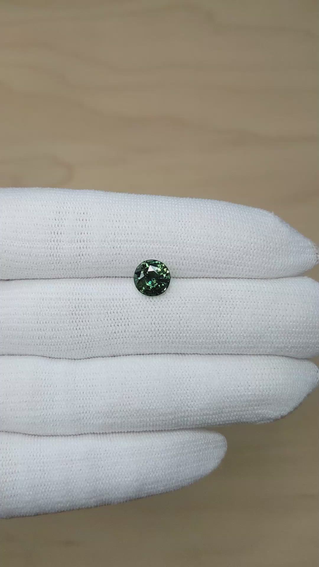 2.31 Ct. Bluish Green Sapphire from Madagascar Size Video