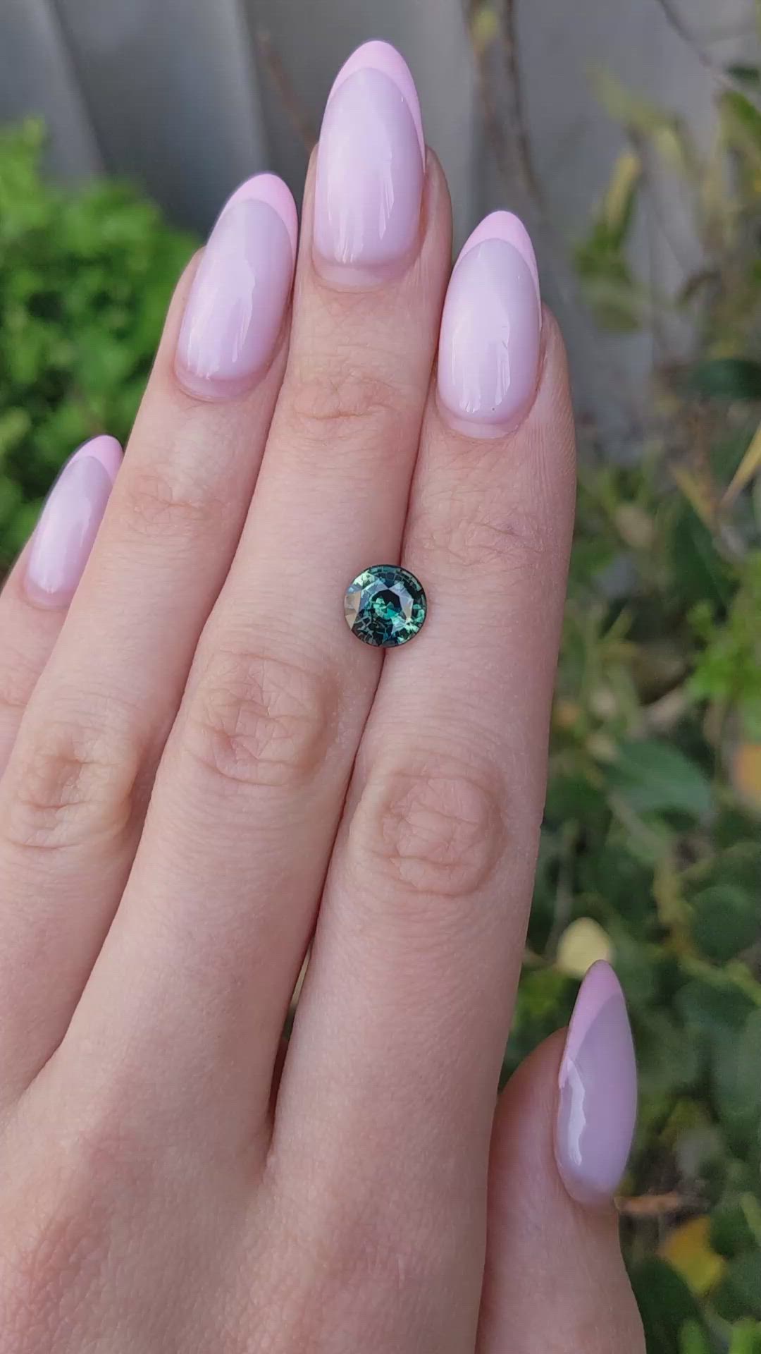 2.31 Ct. Bluish Green Sapphire from Madagascar Size Video