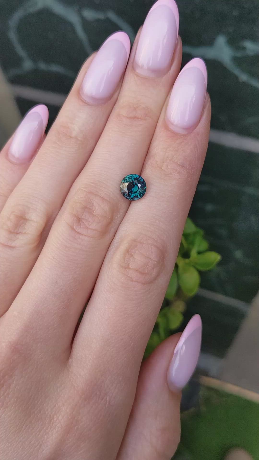 2.26 Ct. Bluish Green Sapphire from Madagascar Size Video