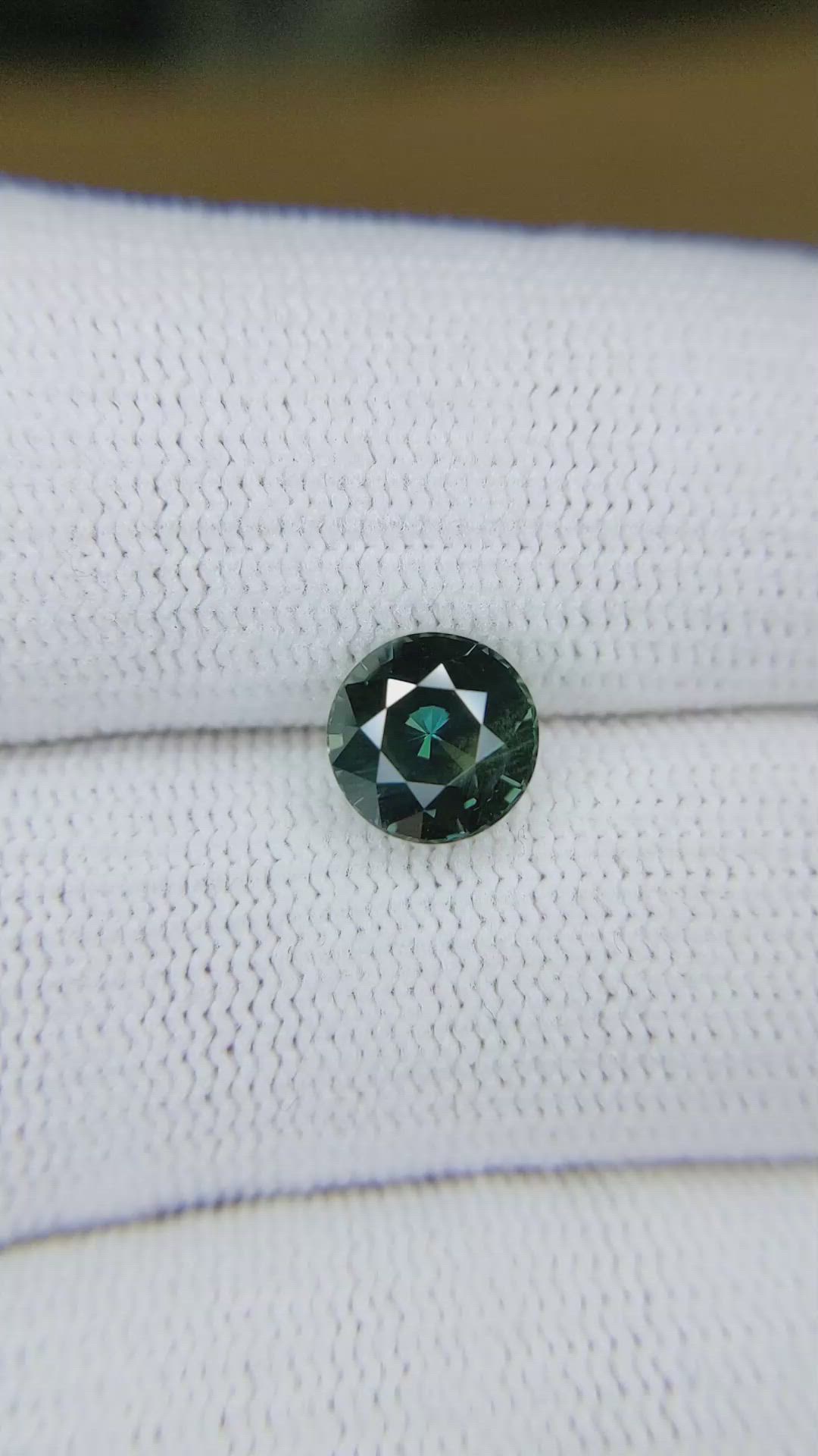 2.26 Ct. Bluish Green Sapphire from Madagascar Size Video