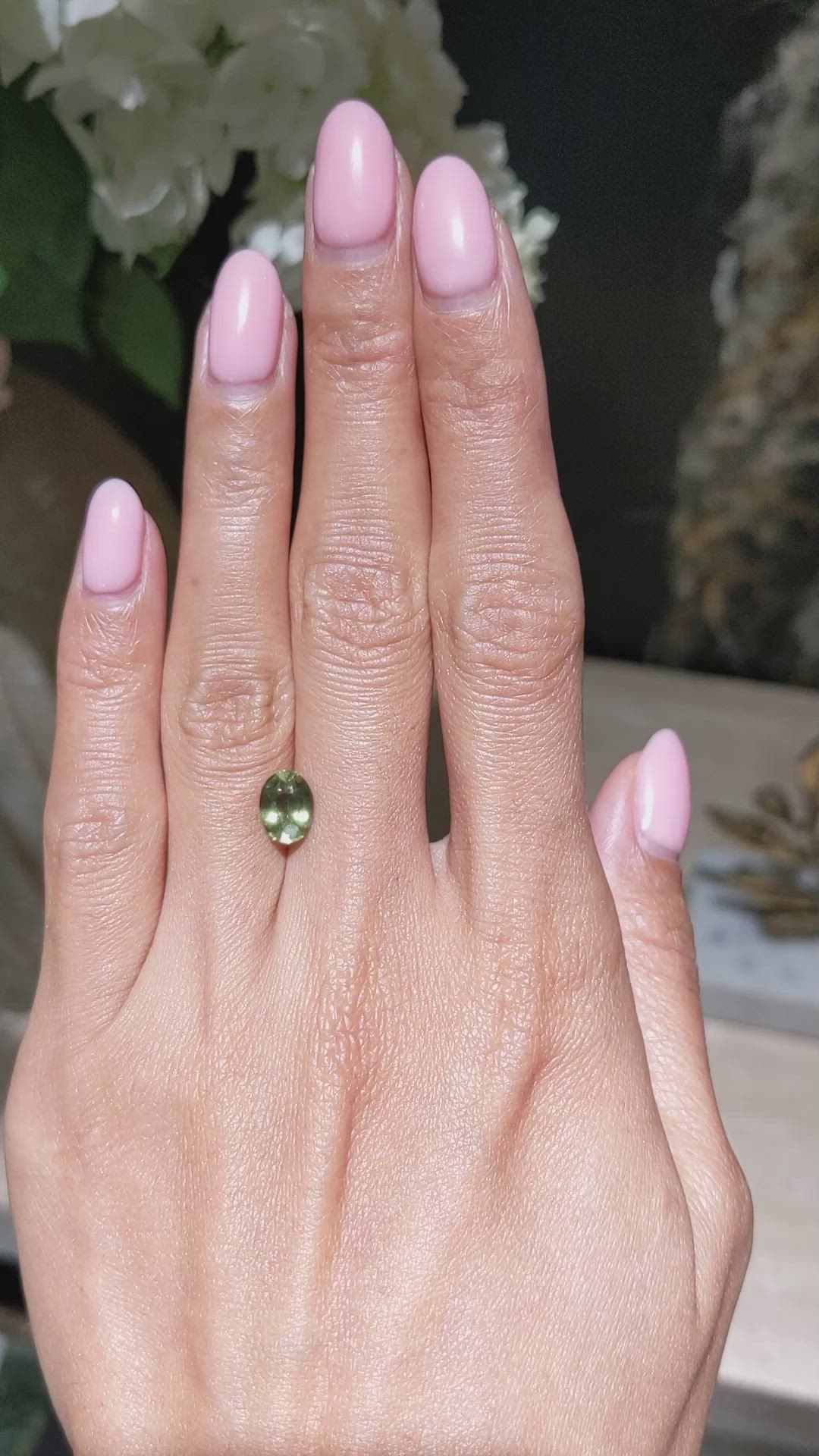 2.02 Ct. Yellowish Green Sapphire from Madagascar Size Video