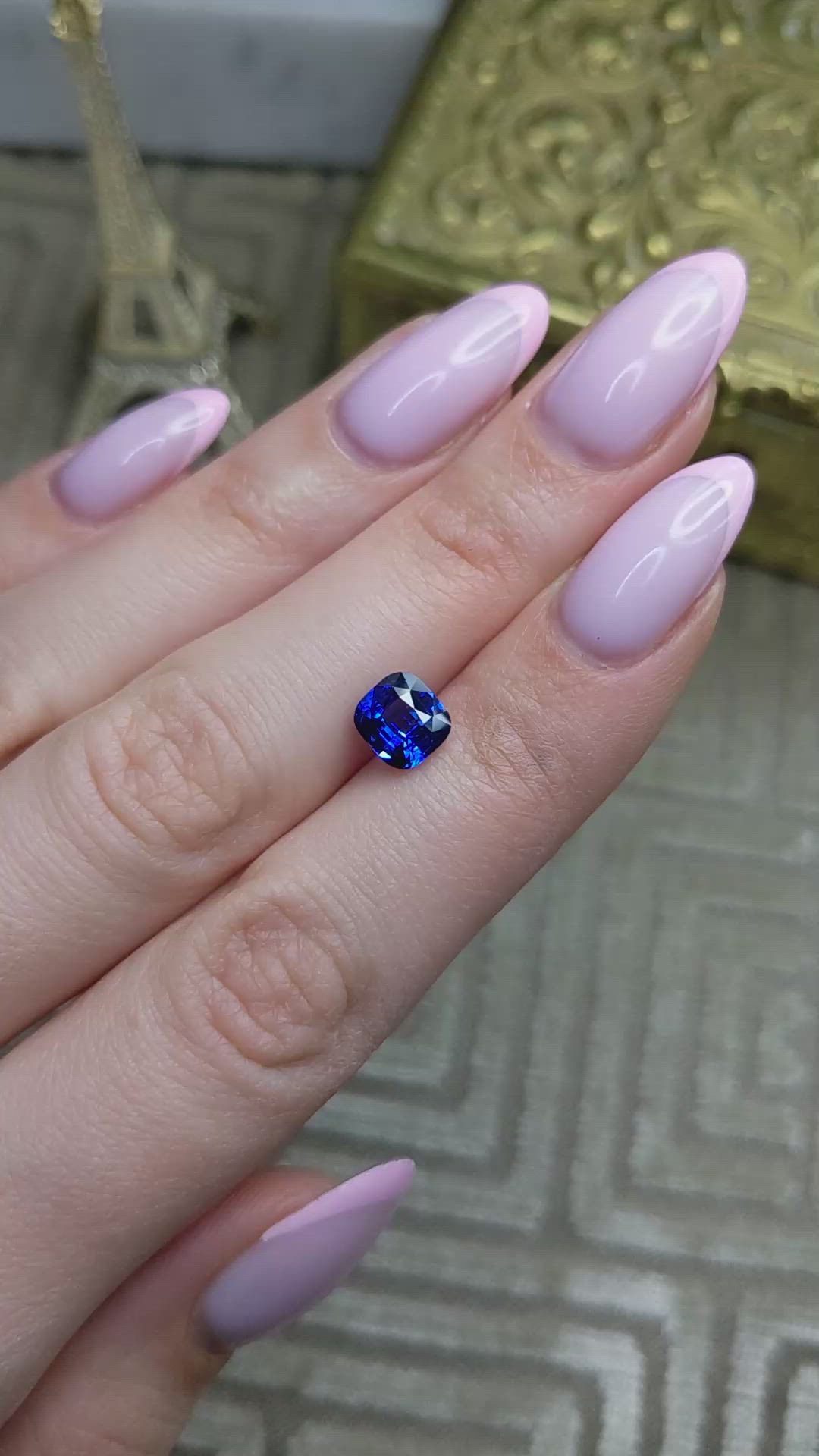 2.14 Ct. Blue Sapphire from Ceylon (Sri Lanka) Size Video