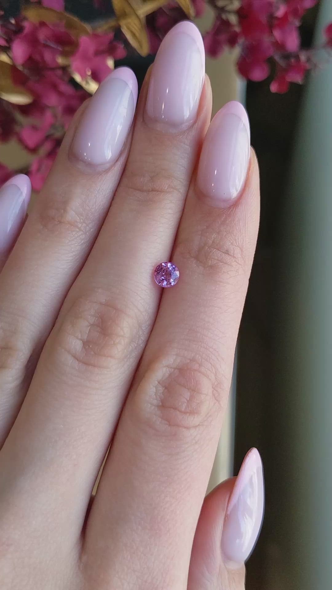0.71 Ct. Pink Sapphire from Madagascar Size Video