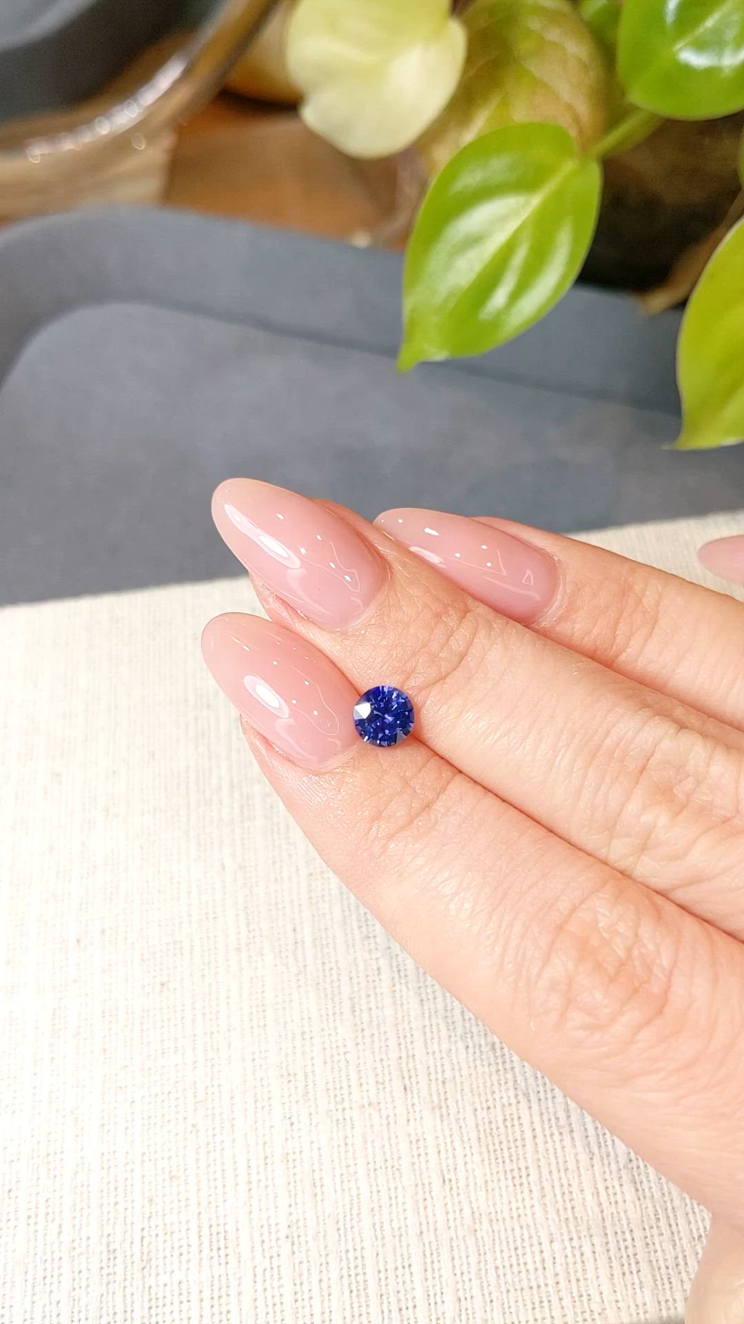 0.83 Ct. Blue Sapphire from Ceylon (Sri Lanka) Size Video