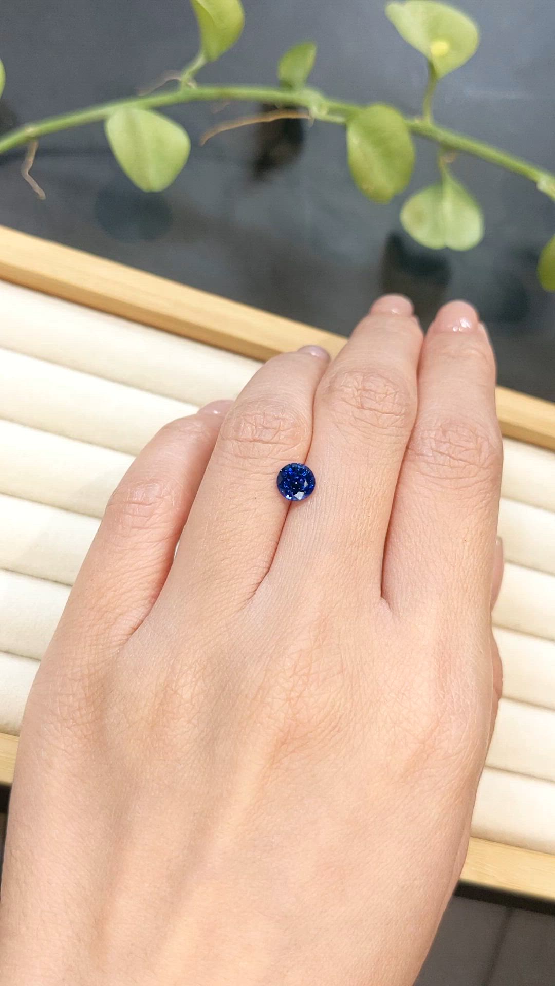 1.28 Ct. Blue Sapphire from Ceylon (Sri Lanka) Size Video
