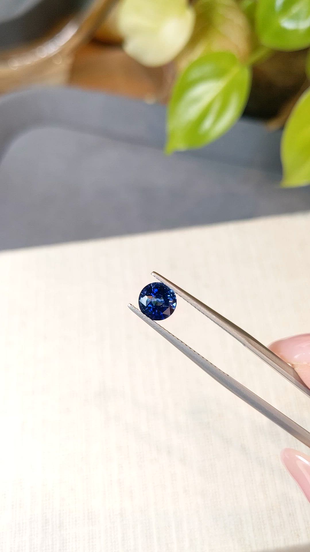 1.33 Ct. Blue Sapphire from Ceylon (Sri Lanka) Size Video
