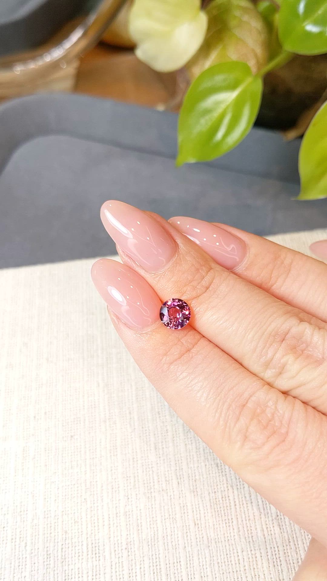 1.26 Ct. Purplish Pink Sapphire from Ceylon (Sri Lanka) Size Video