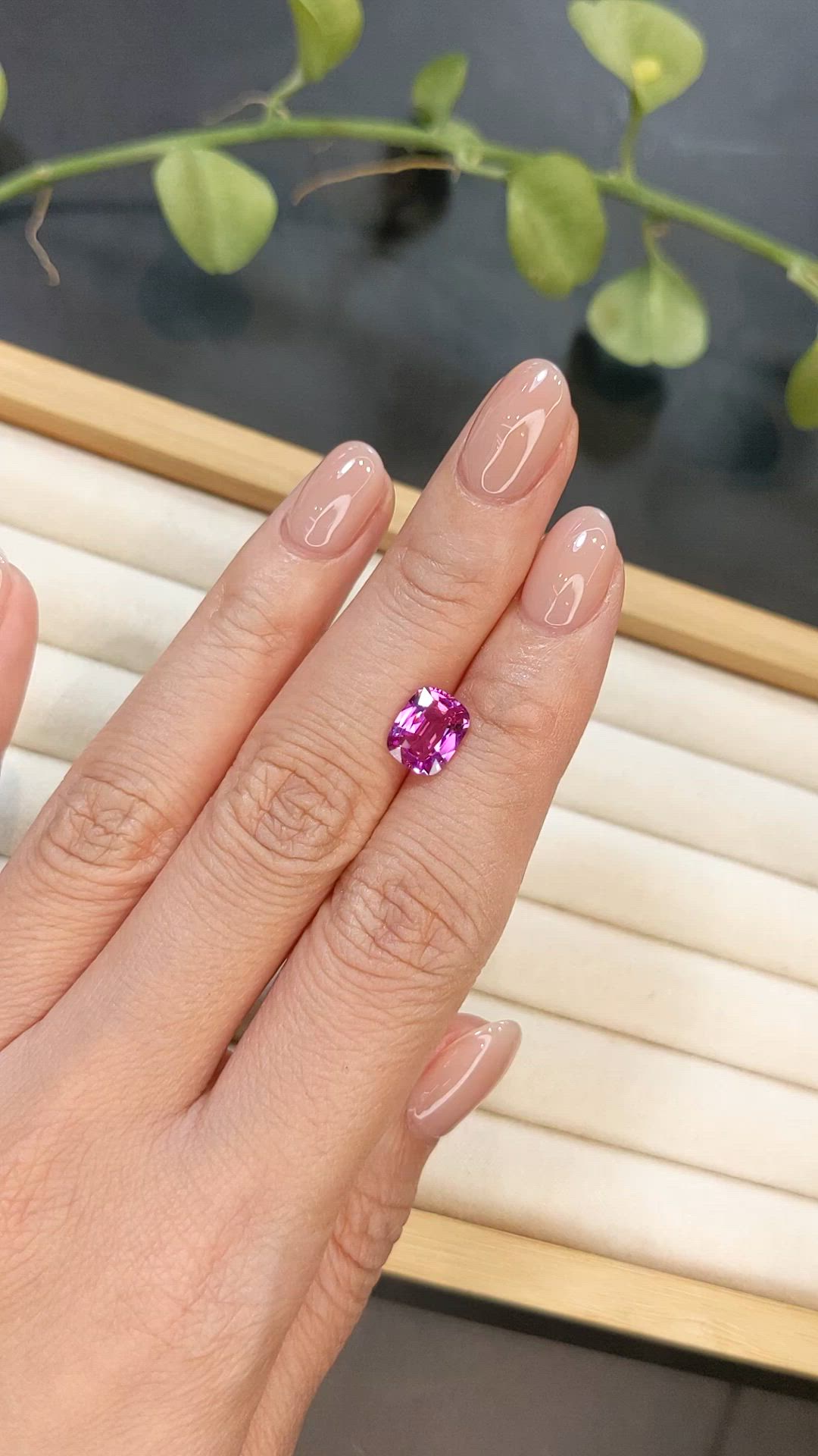 2.34 Ct. Purplish Pink Sapphire from Ceylon (Sri Lanka) Size Video