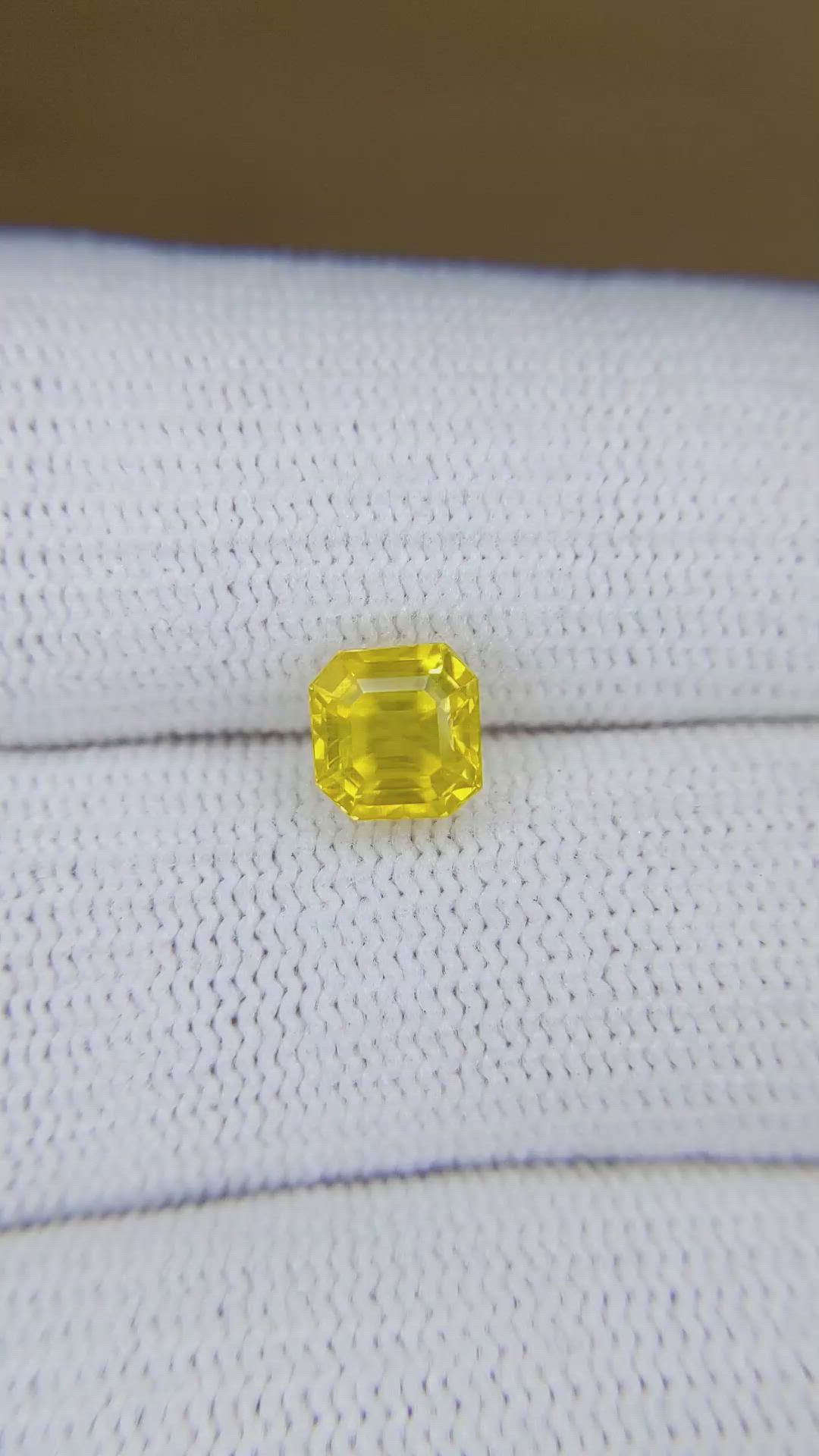 2.08 Ct. Yellow Sapphire from Ceylon (Sri Lanka) Size Video