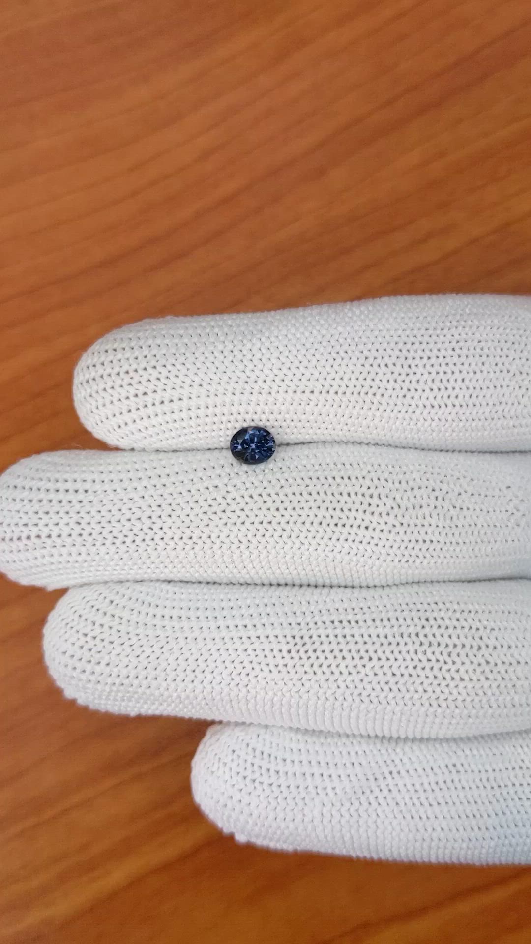 0.56 Ct. Greyish Blue Sapphire from Ceylon (Sri Lanka) Size Video