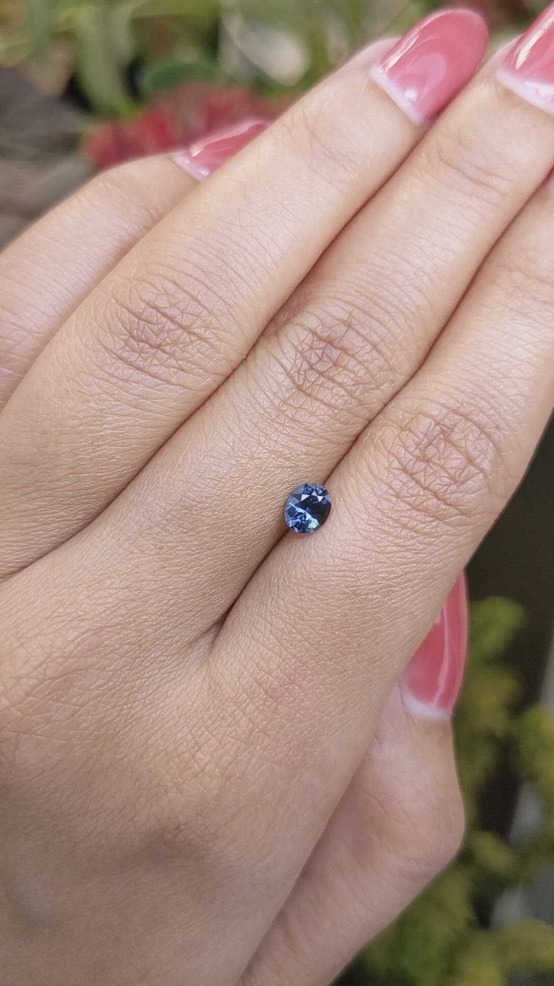 0.56 Ct. Greyish Blue Sapphire from Ceylon (Sri Lanka) Size Video