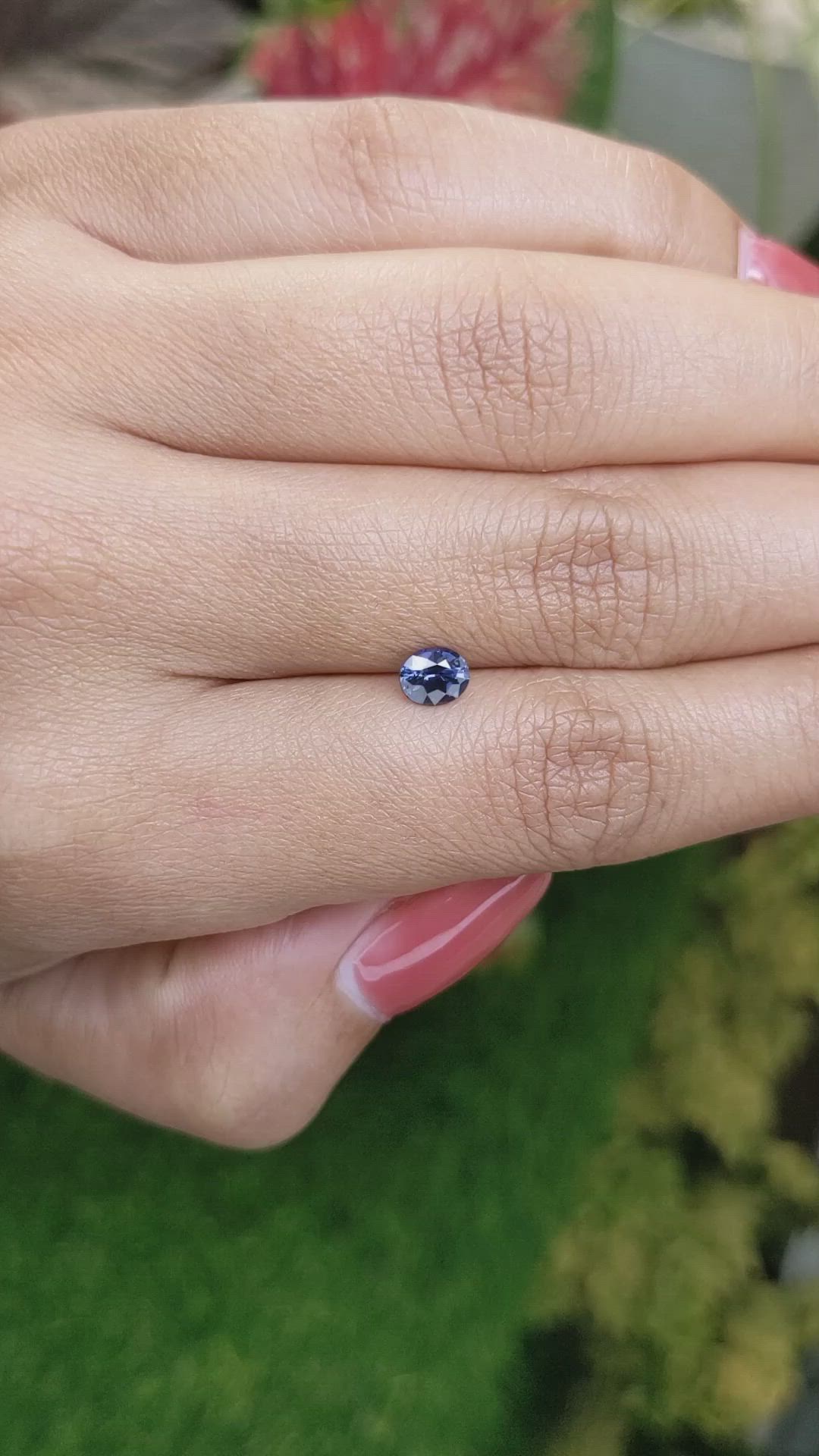 0.56 Ct. Greyish Blue Sapphire from Ceylon (Sri Lanka) Size Video
