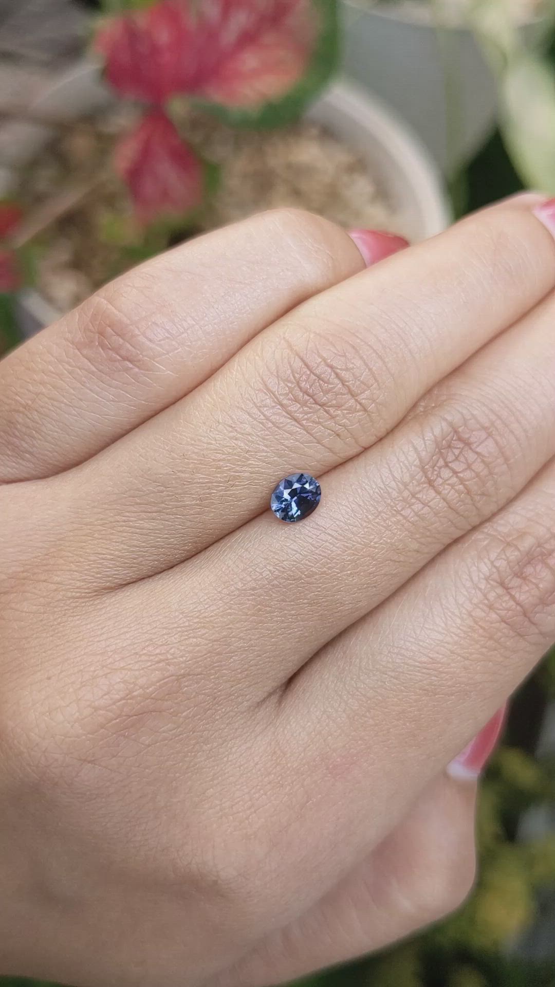 0.56 Ct. Greyish Blue Sapphire from Ceylon (Sri Lanka) Size Video