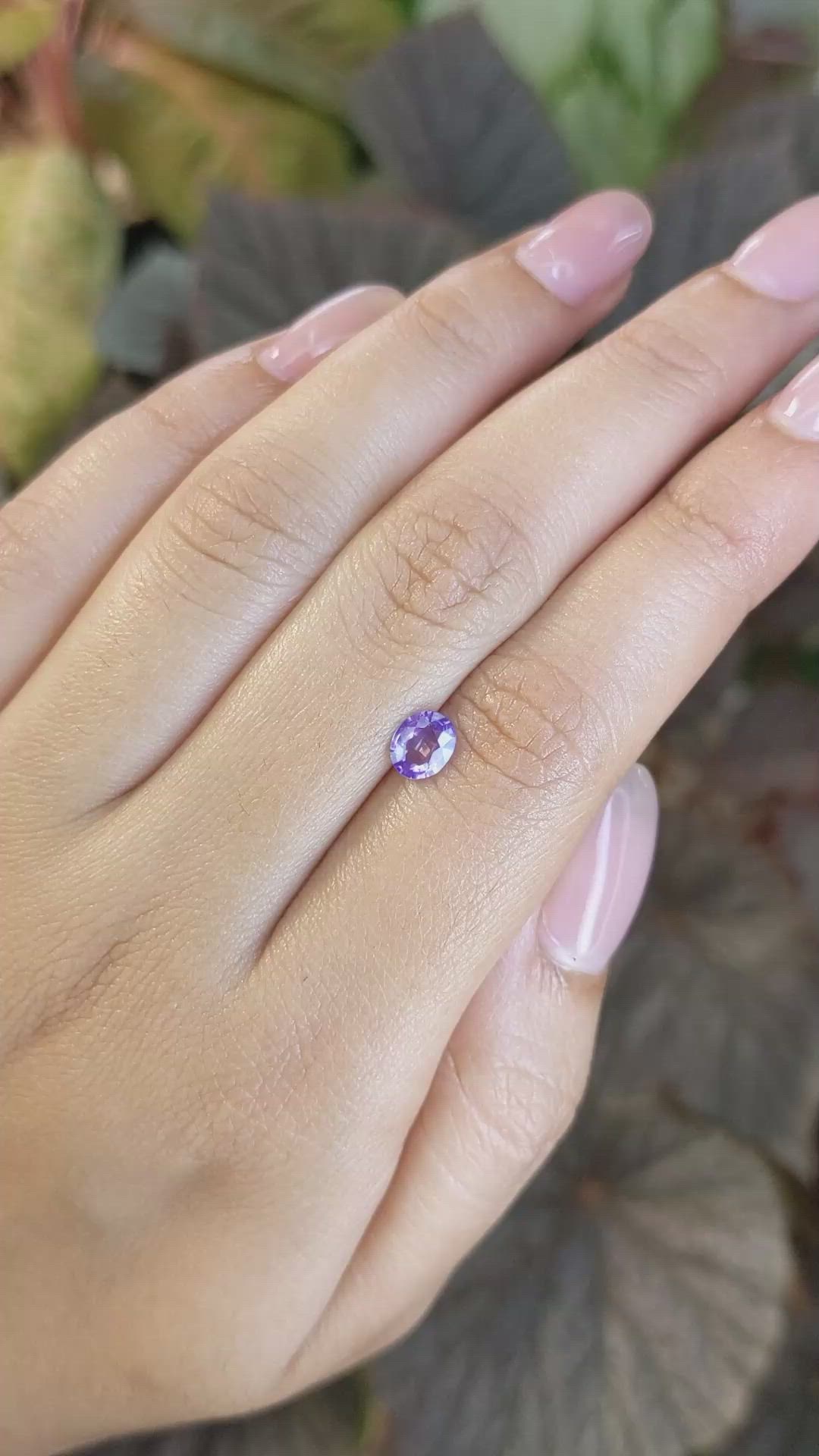 0.71 Ct. Purple Sapphire from Ceylon (Sri Lanka) Size Video