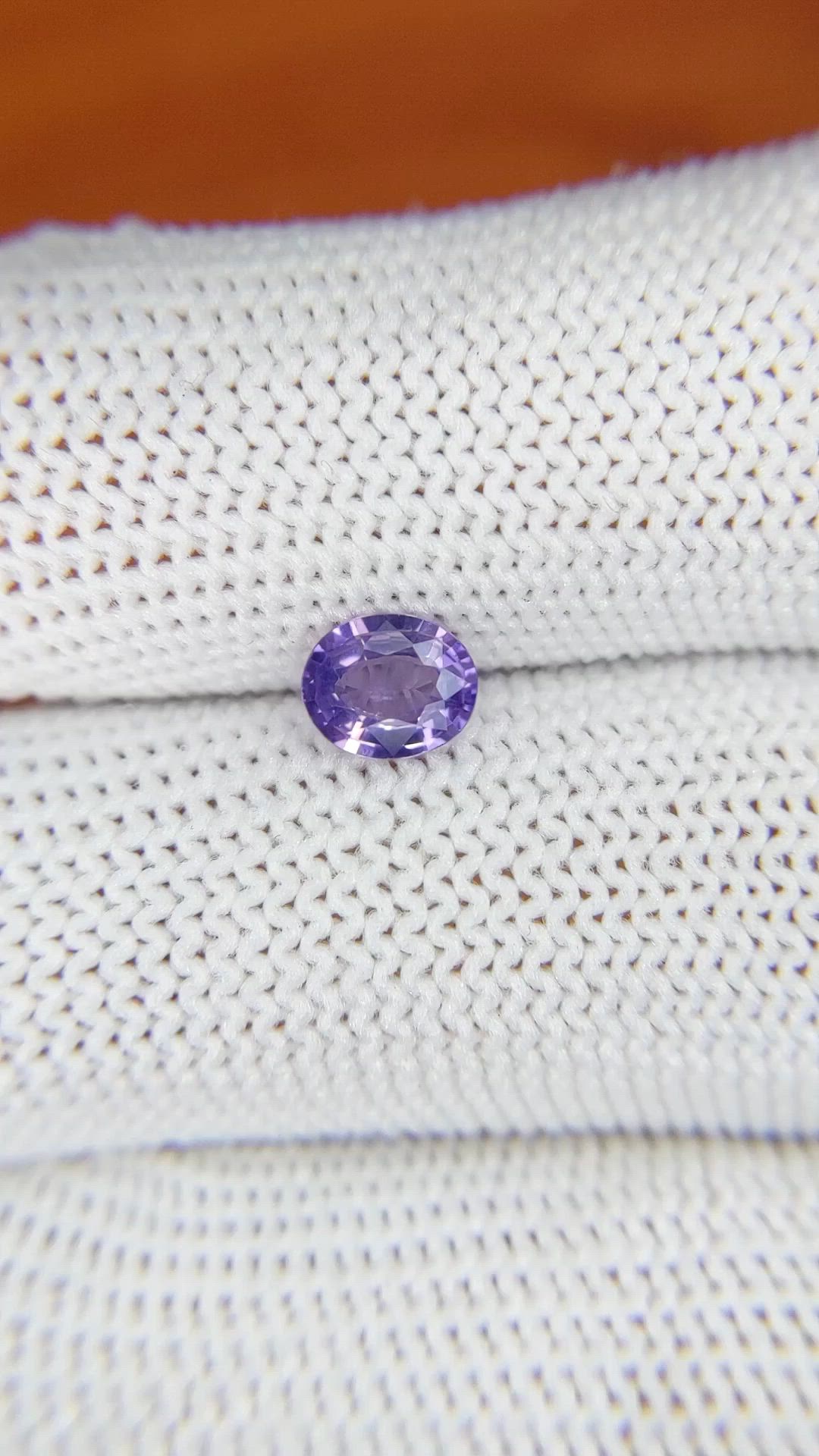 0.71 Ct. Purple Sapphire from Ceylon (Sri Lanka) Size Video