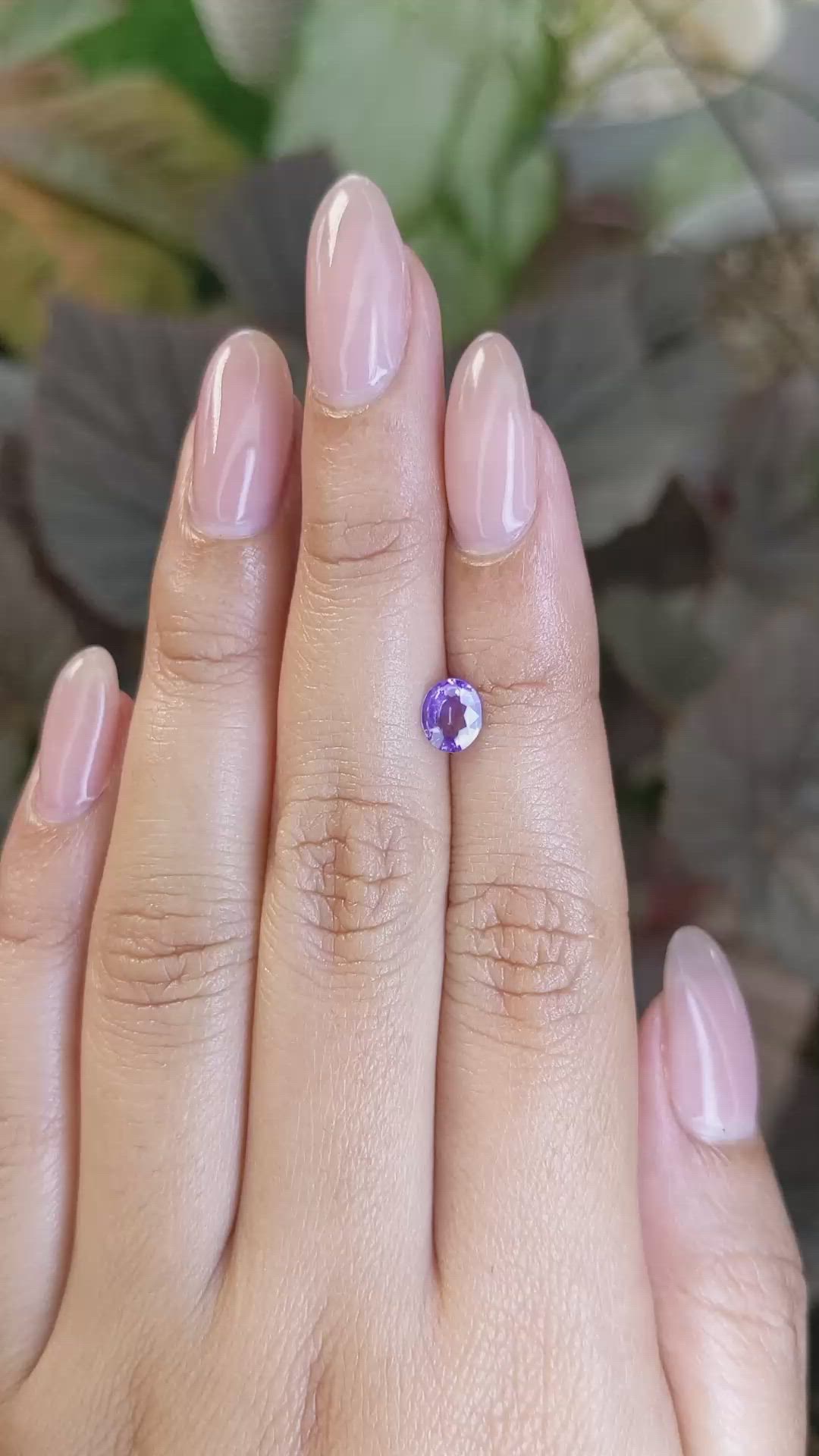 0.71 Ct. Purple Sapphire from Ceylon (Sri Lanka) Size Video