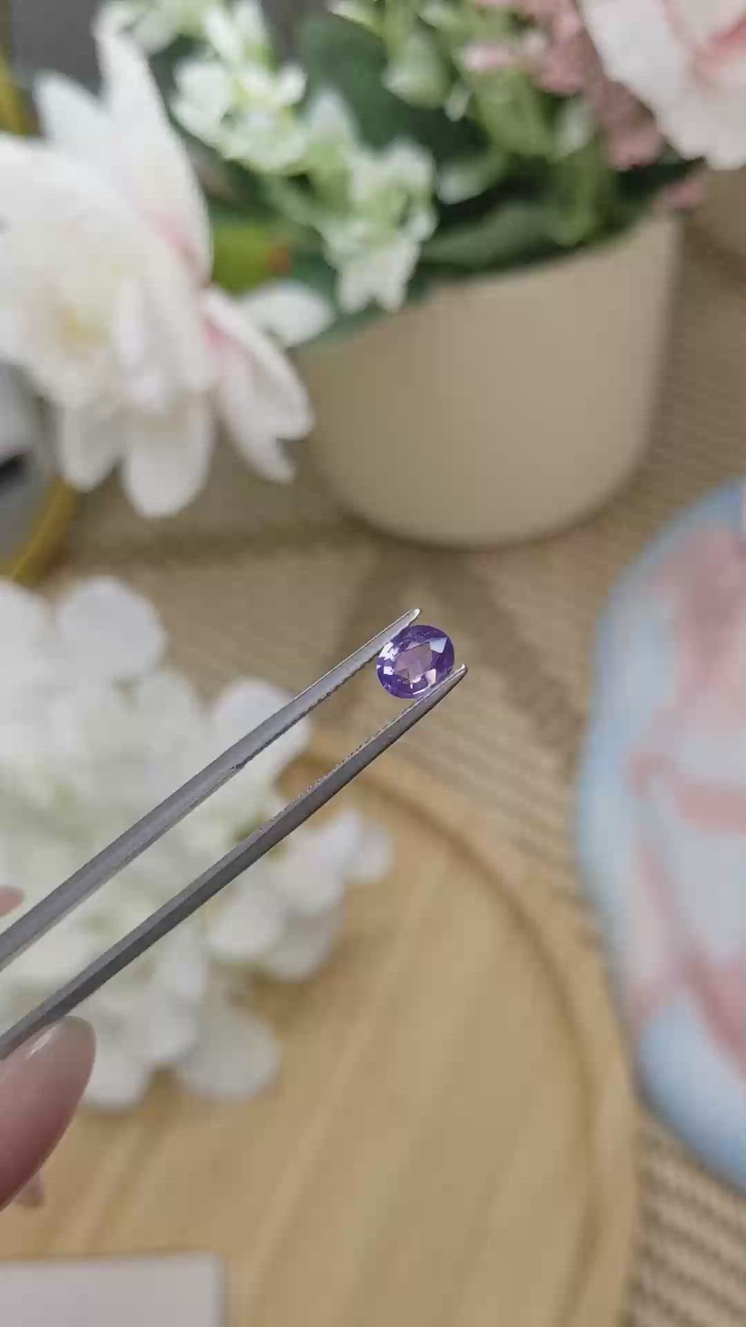 0.71 Ct. Purple Sapphire from Ceylon (Sri Lanka) Size Video