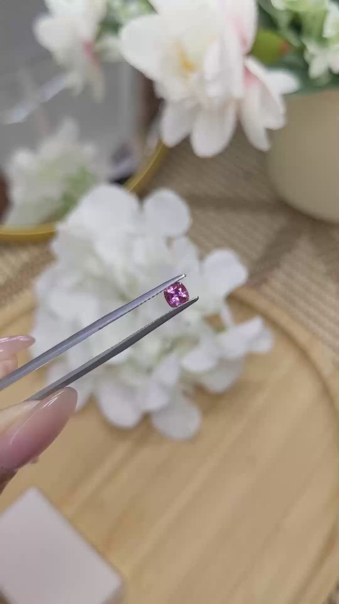 0.43 Ct. Pink Sapphire from Ceylon (Sri Lanka) Size Video