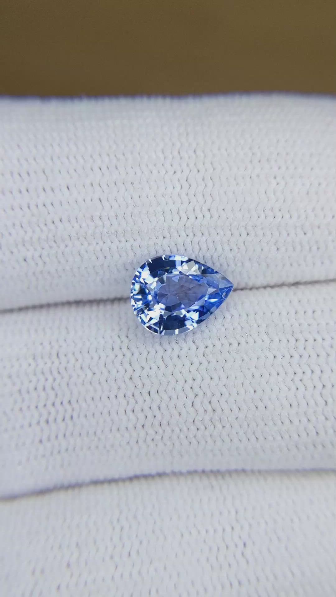 2.07 Ct. Blue Sapphire from Ceylon (Sri Lanka) Size Video