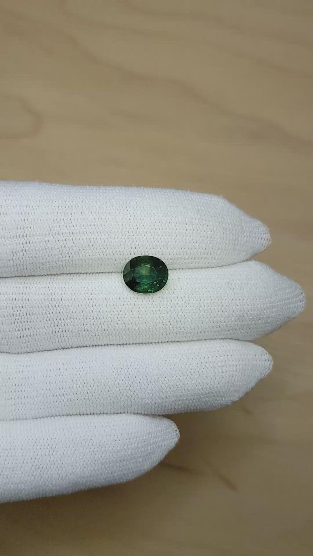2.95 Ct. Bluish Green Sapphire from Montana Size Video