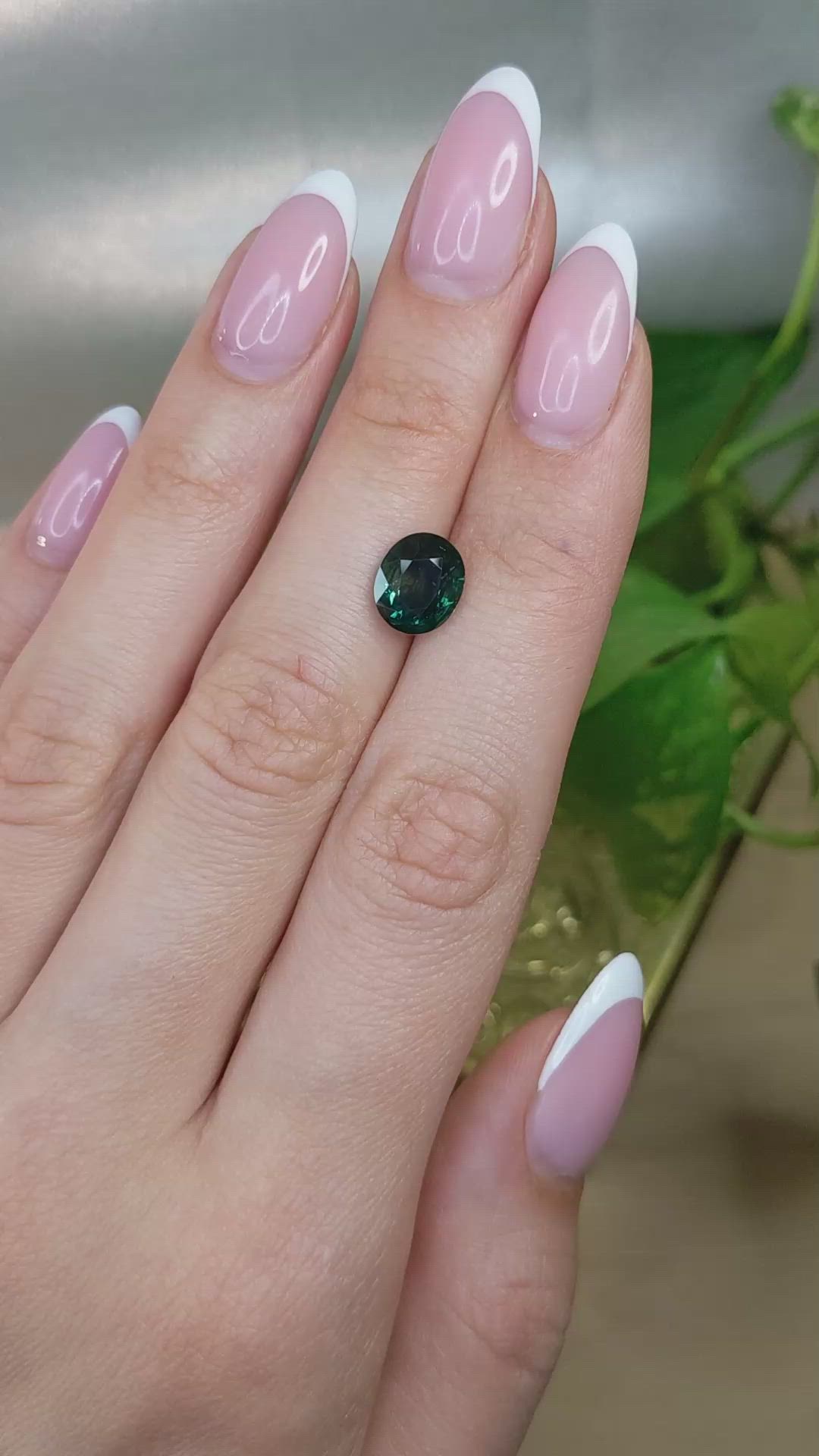 2.95 Ct. Bluish Green Sapphire from Montana Size Video