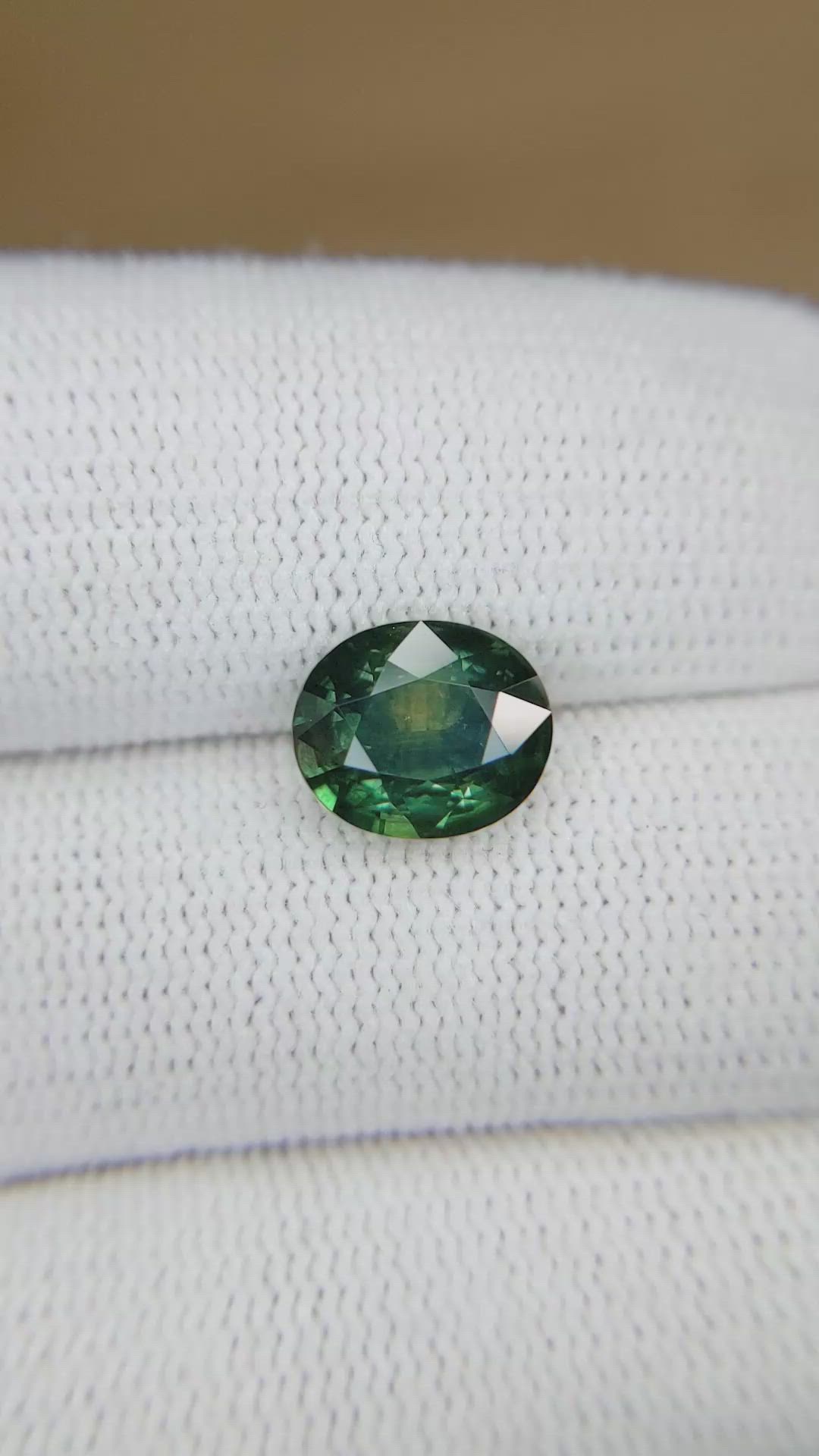2.95 Ct. Bluish Green Sapphire from Montana Size Video