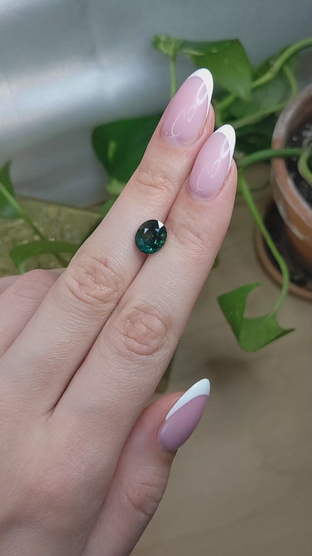 2.95 Ct. Bluish Green Sapphire from Montana Size Video