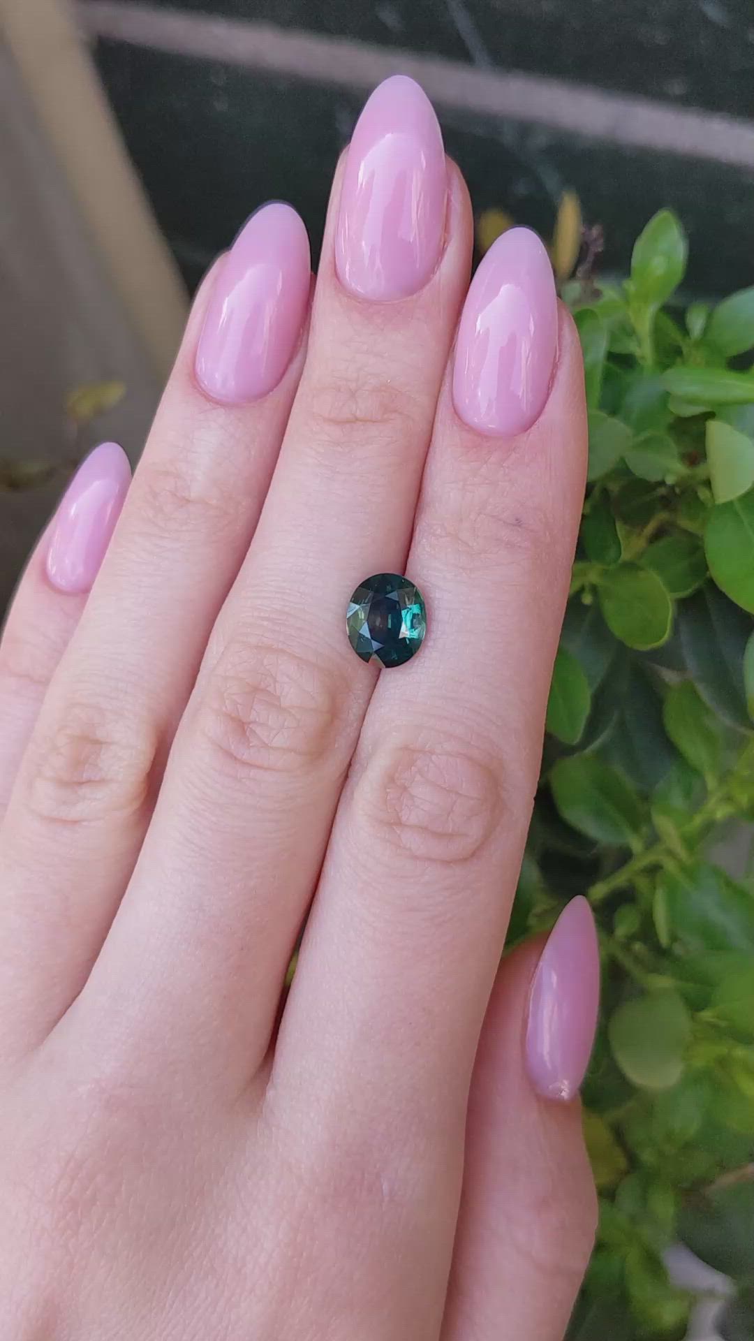2.95 Ct. Bluish Green Sapphire from Montana Size Video