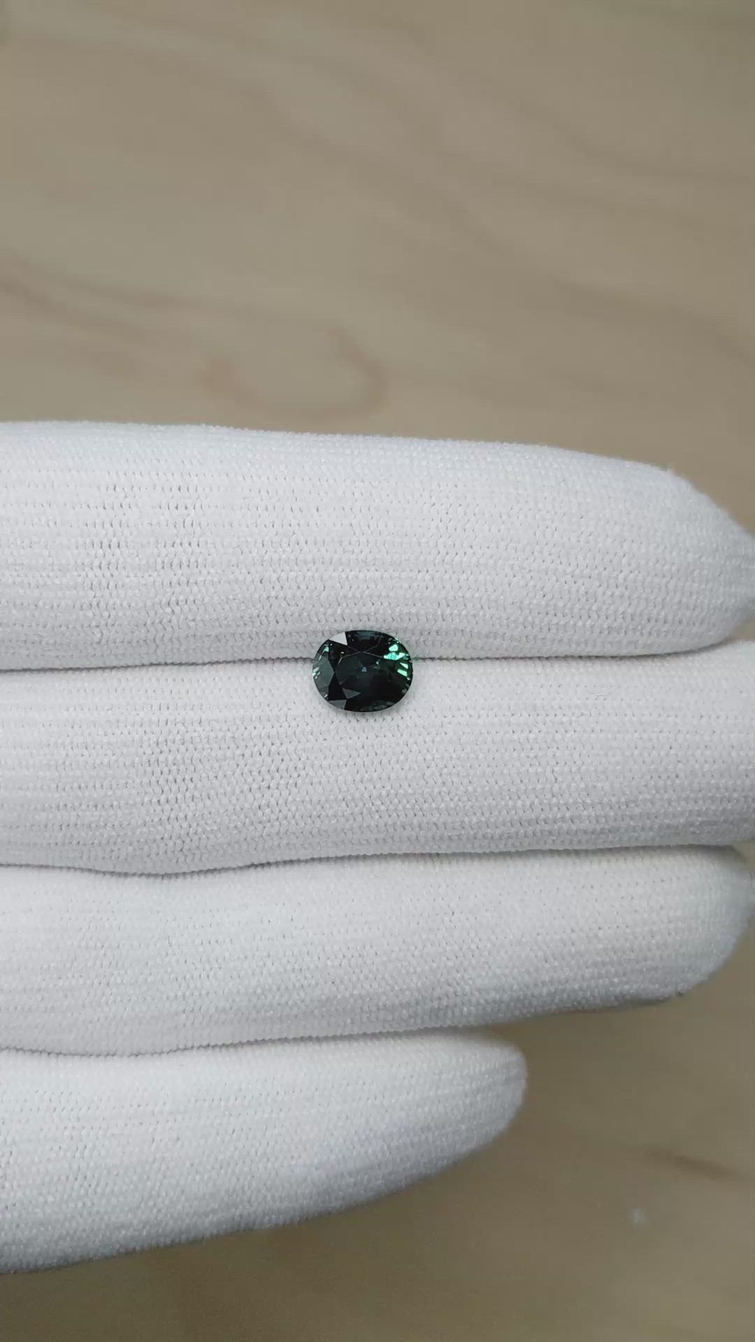 2.21 Ct. Bluish Green Sapphire from Montana Size Video