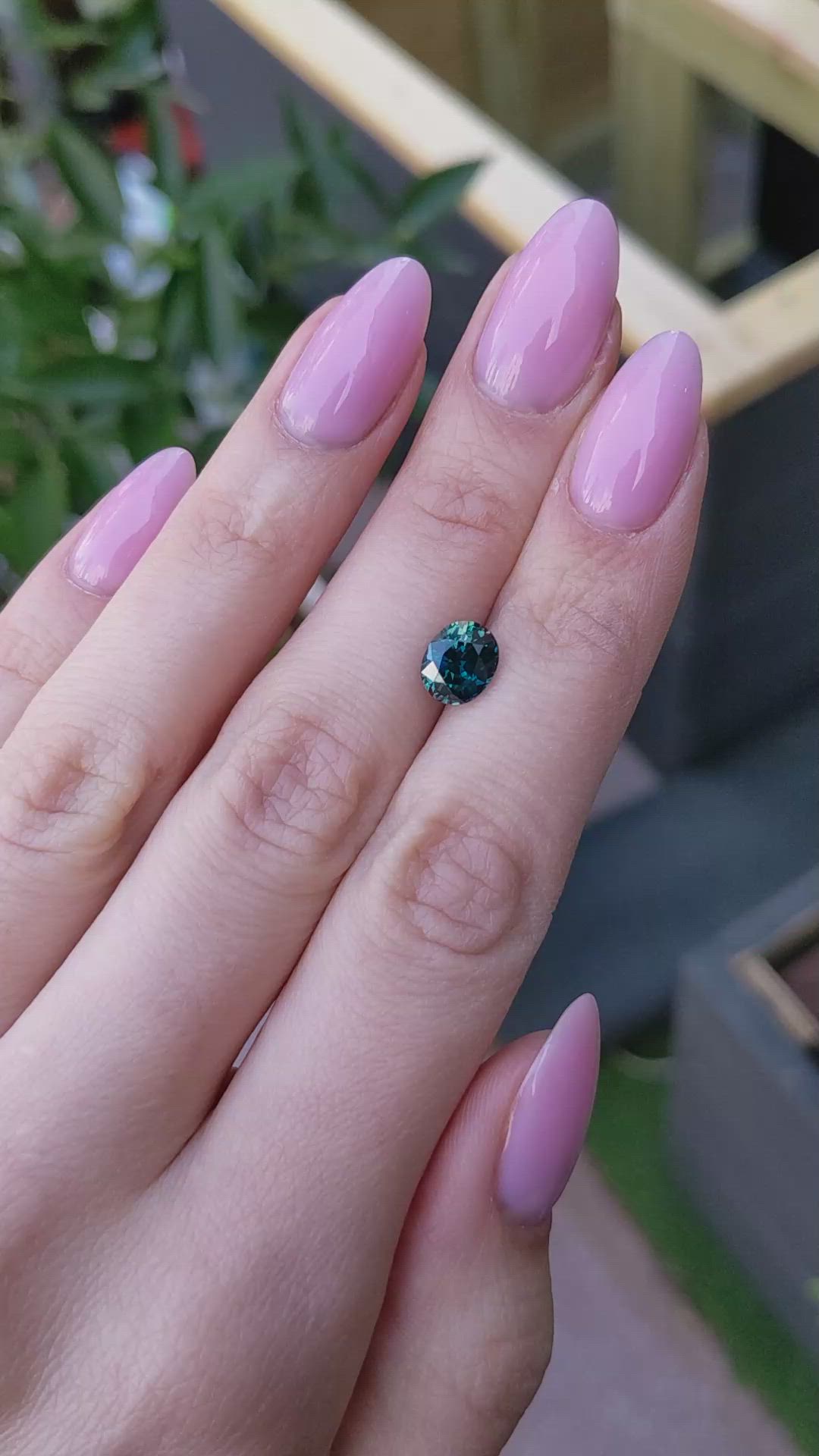 2.21 Ct. Bluish Green Sapphire from Montana Size Video