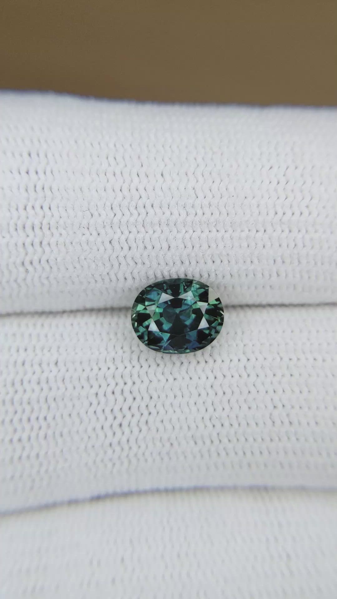 2.21 Ct. Bluish Green Sapphire from Montana Size Video