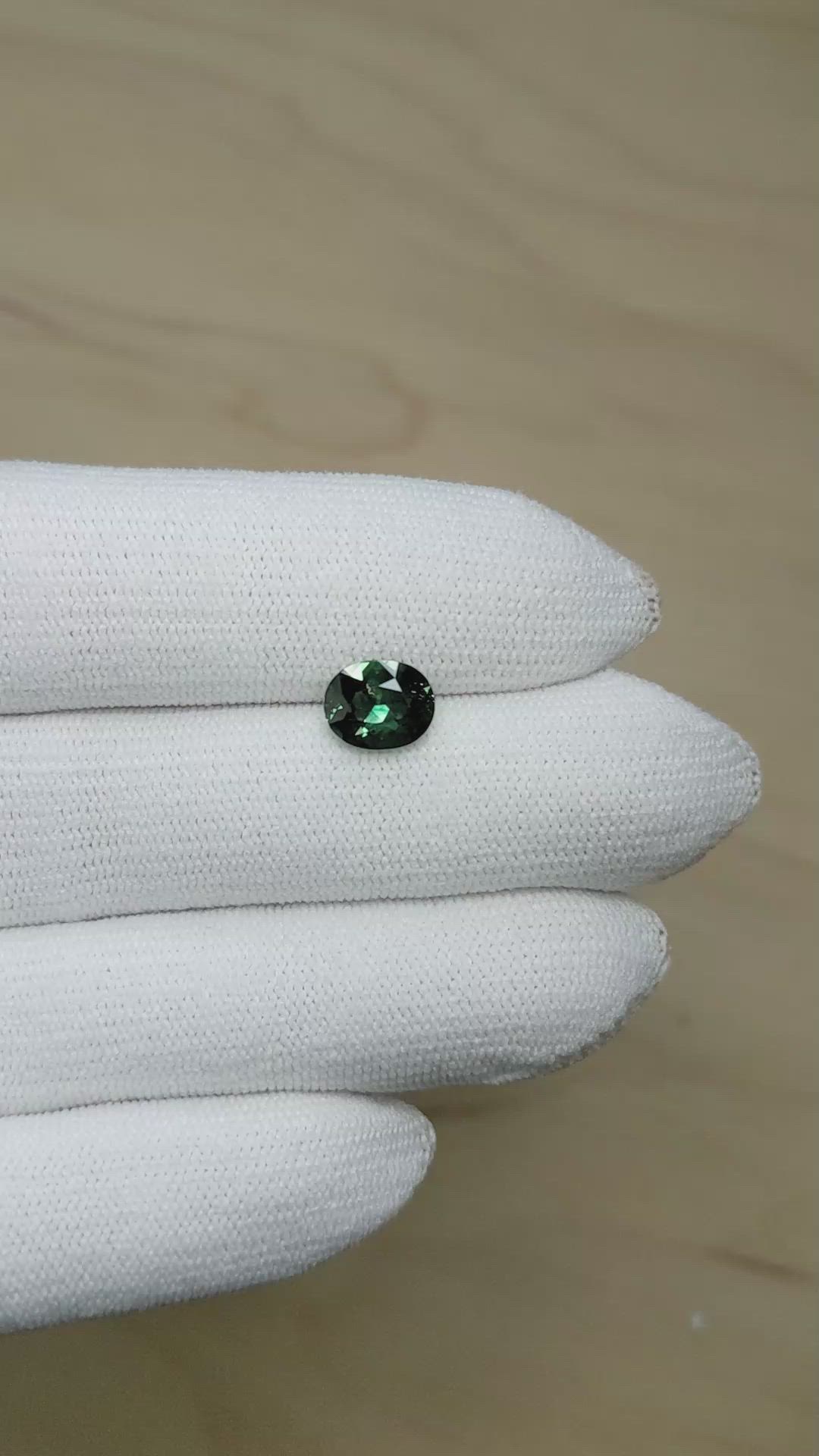 2.37 Ct. Bluish Green Sapphire from Montana Size Video