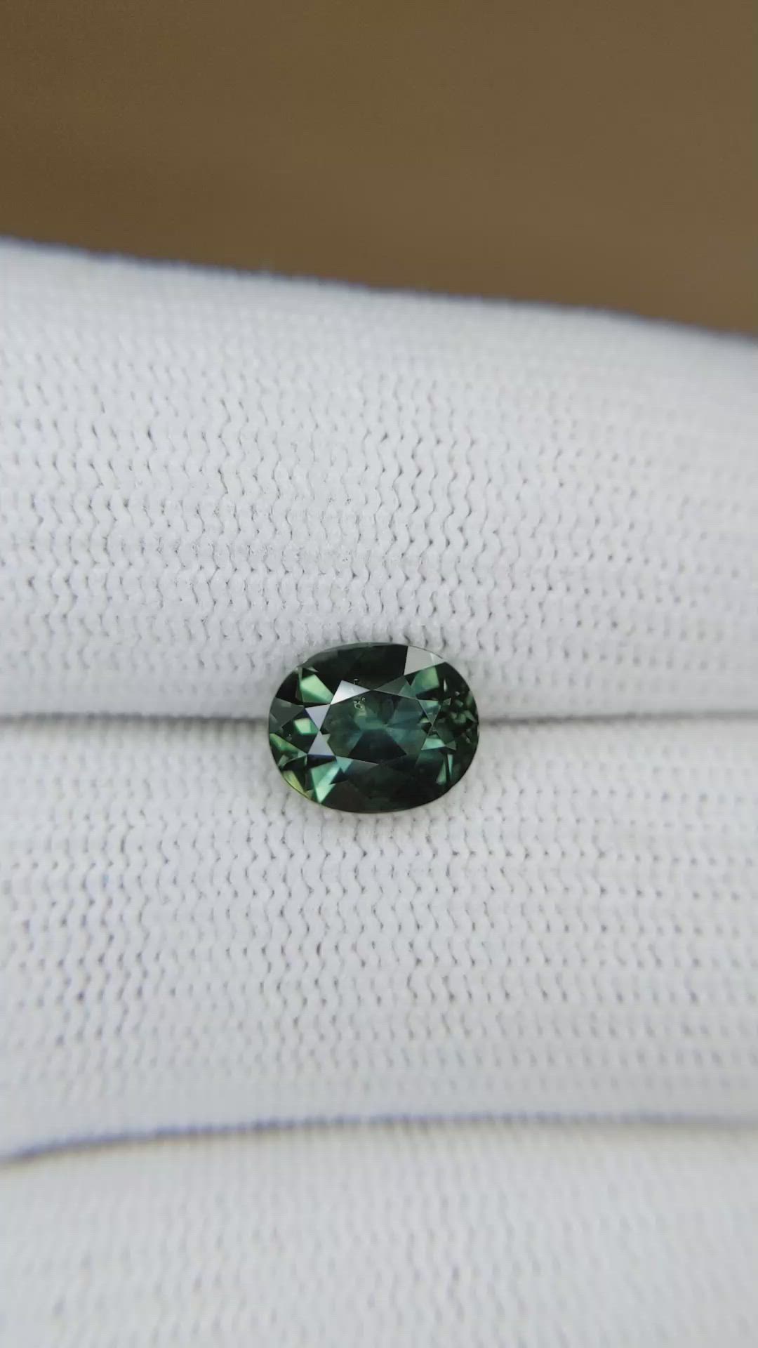 2.37 Ct. Bluish Green Sapphire from Montana Size Video