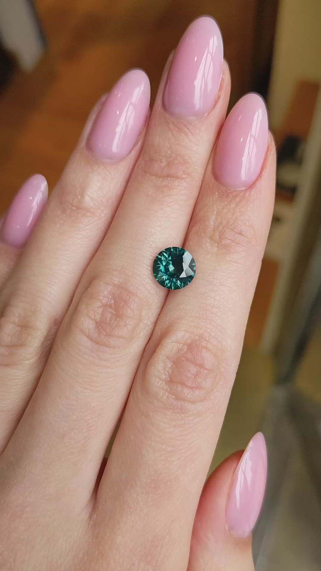 3.10 Ct. Bluish Green Sapphire from Montana Size Video