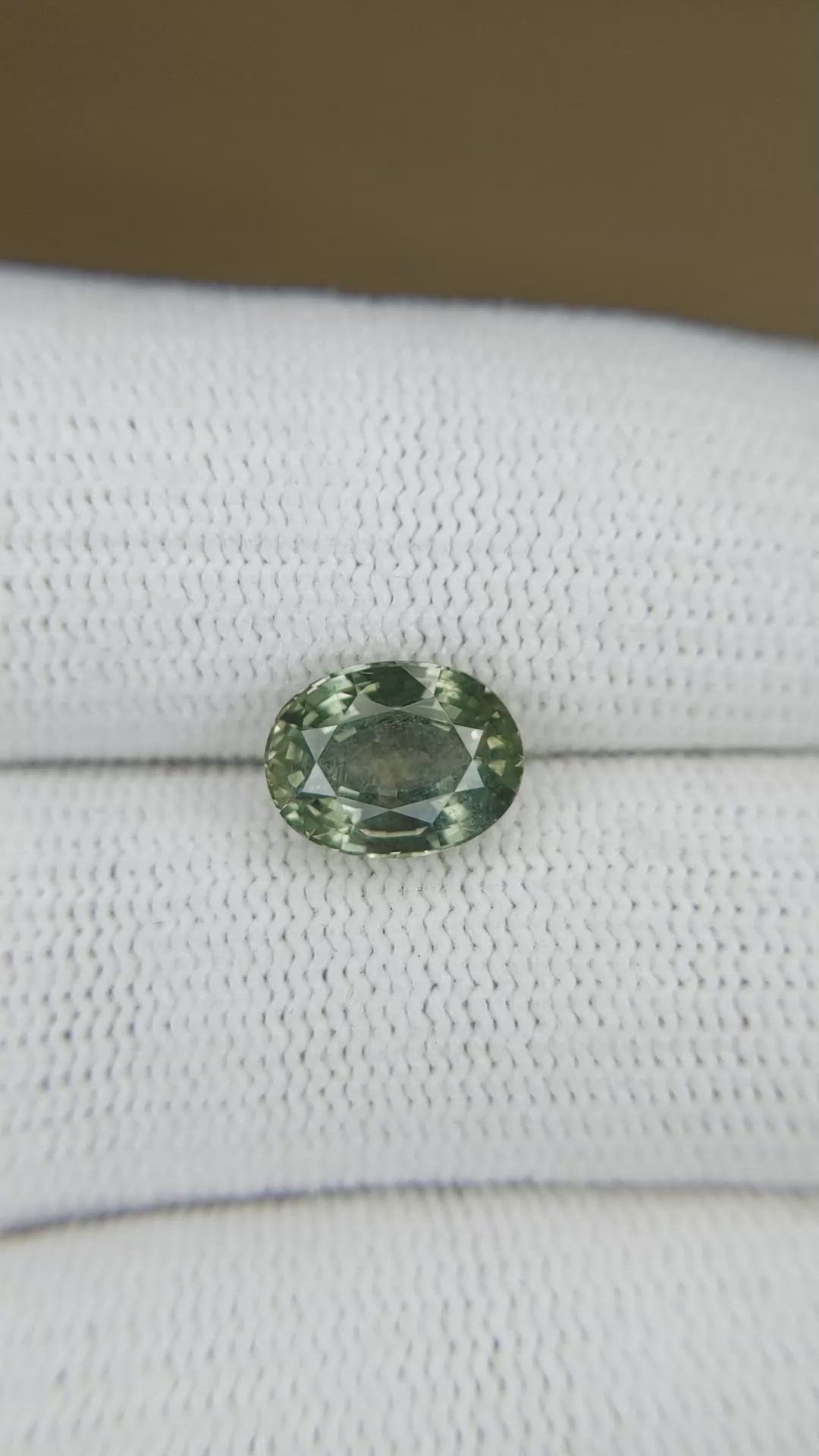 3.03 Ct. Yellowish Green Sapphire from Montana Size Video