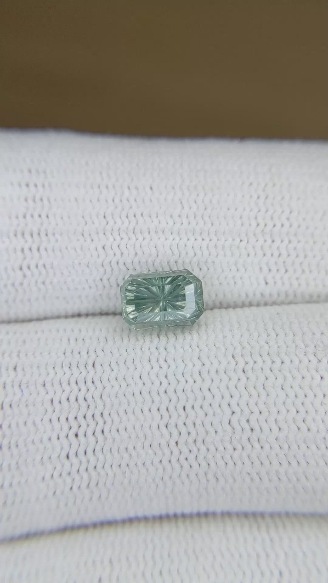 2.15 Ct. Bluish Green Sapphire from Montana Size Video