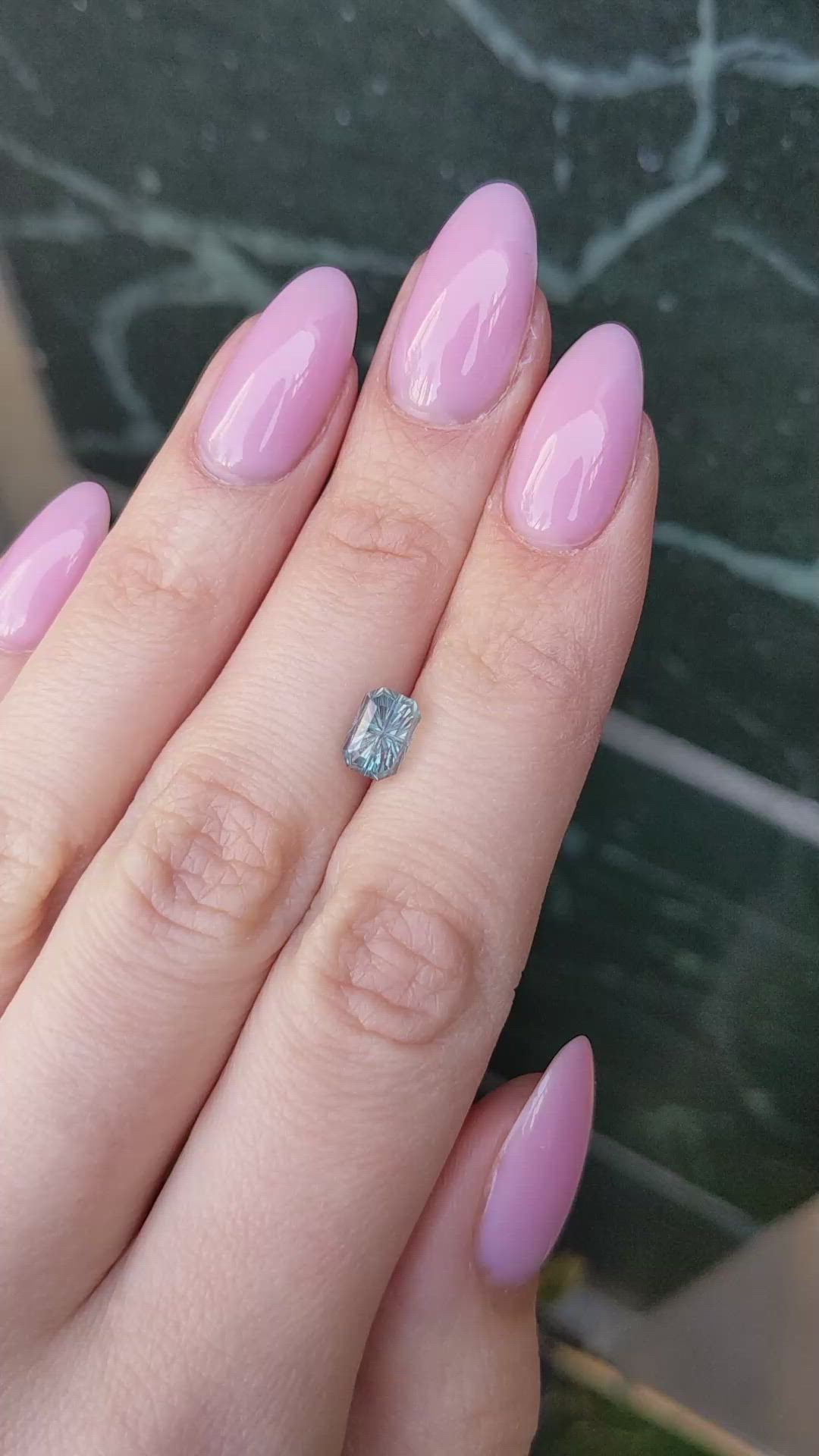 2.15 Ct. Bluish Green Sapphire from Montana Size Video