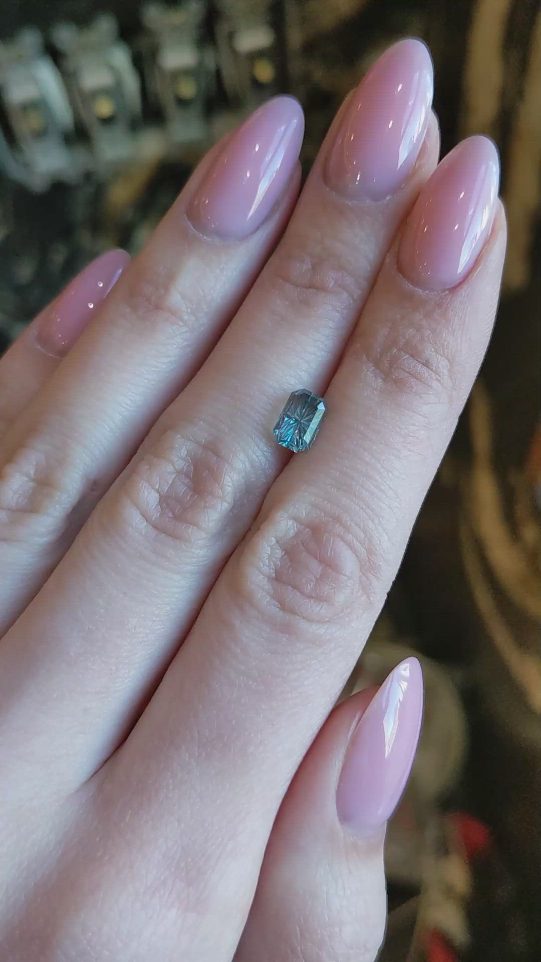 2.15 Ct. Bluish Green Sapphire from Montana Size Video