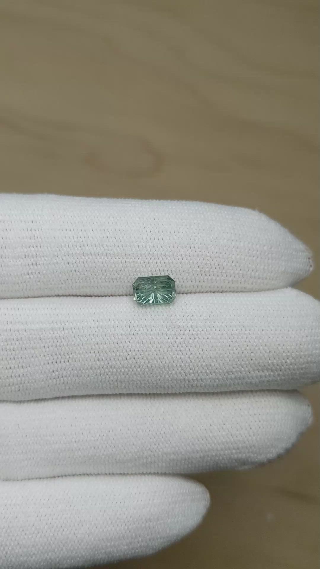 2.15 Ct. Bluish Green Sapphire from Montana Size Video