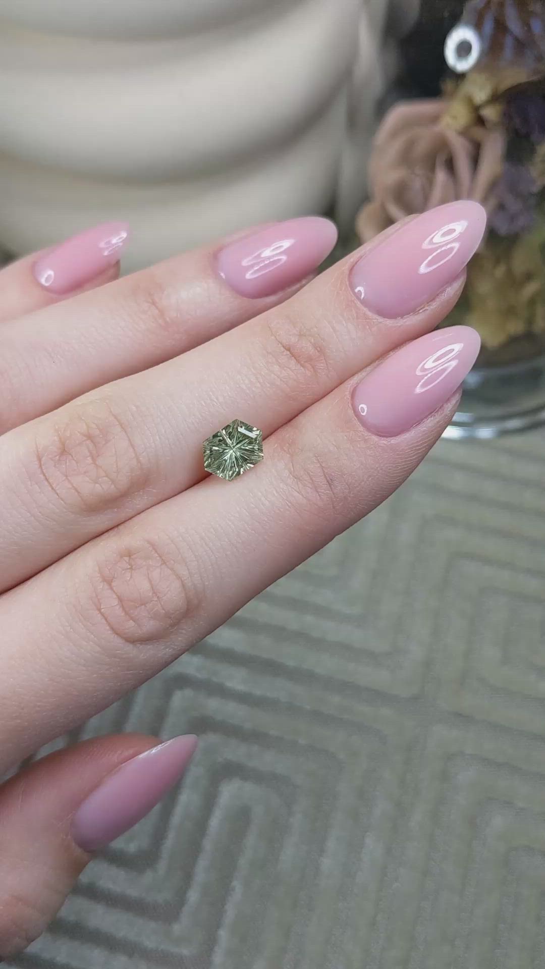 2.37 Ct. Green Sapphire from Montana Size Video