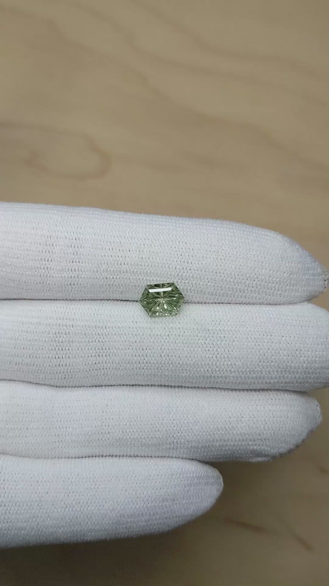 2.37 Ct. Green Sapphire from Montana Size Video