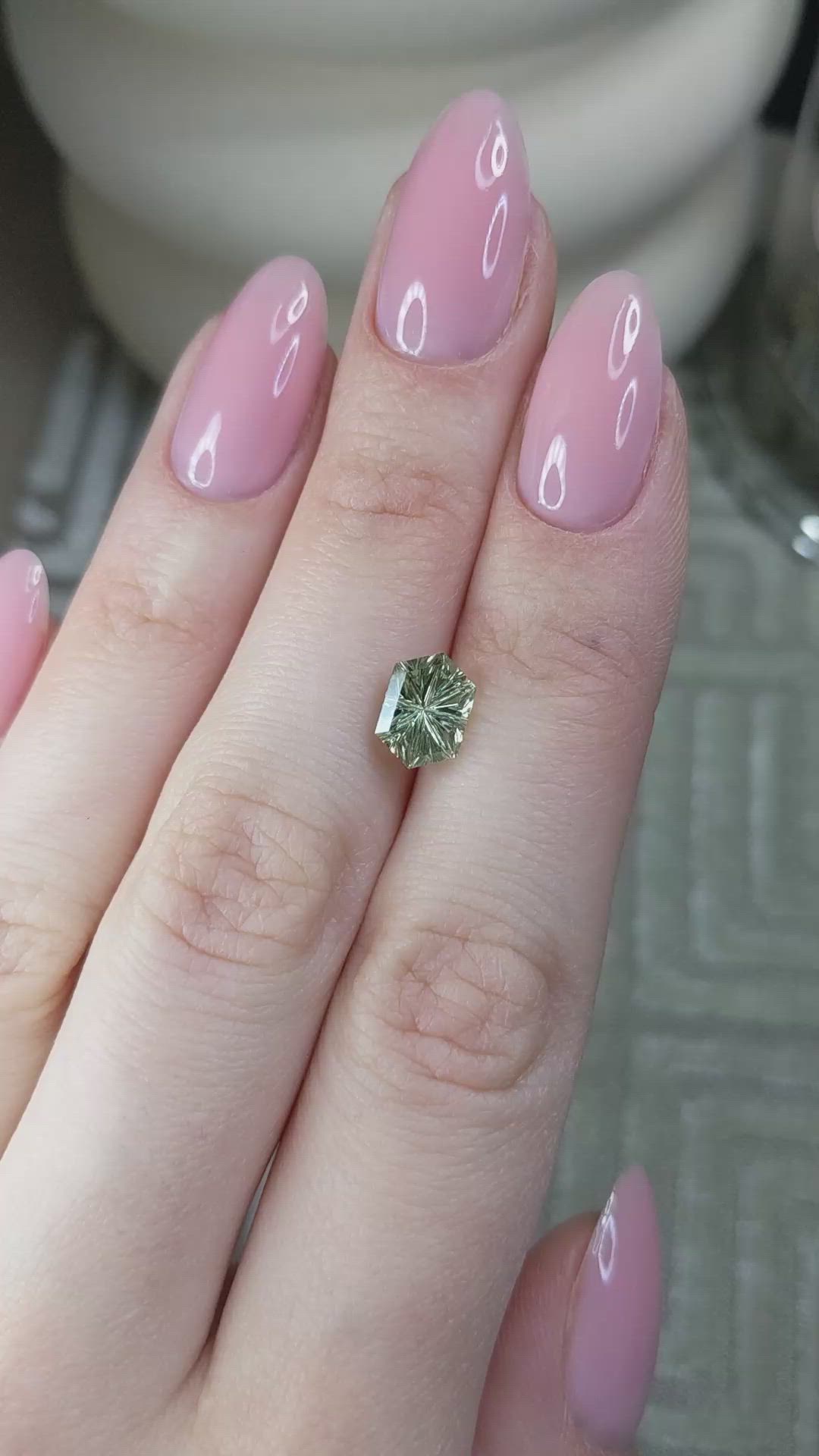 2.37 Ct. Green Sapphire from Montana Size Video