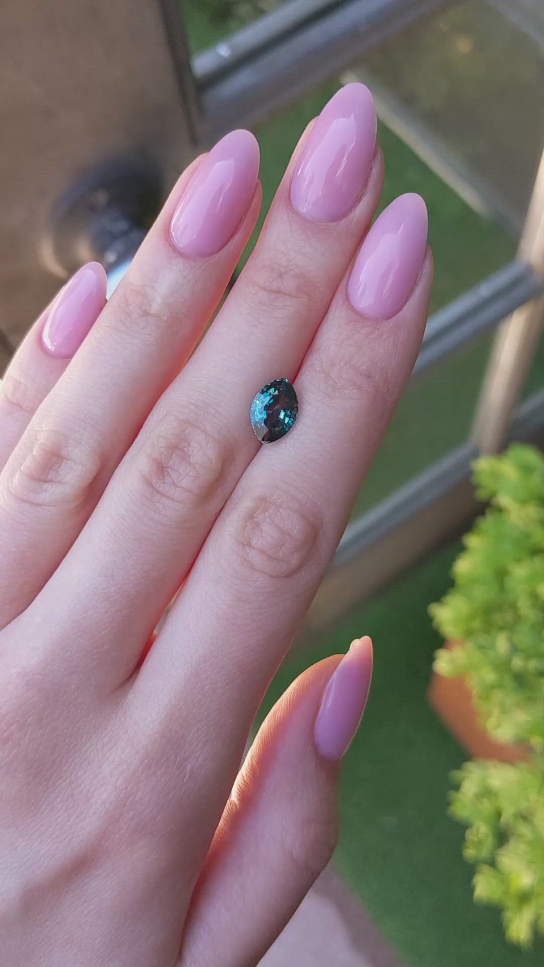 2.86 Ct. Bluish Green Sapphire from Montana Size Video