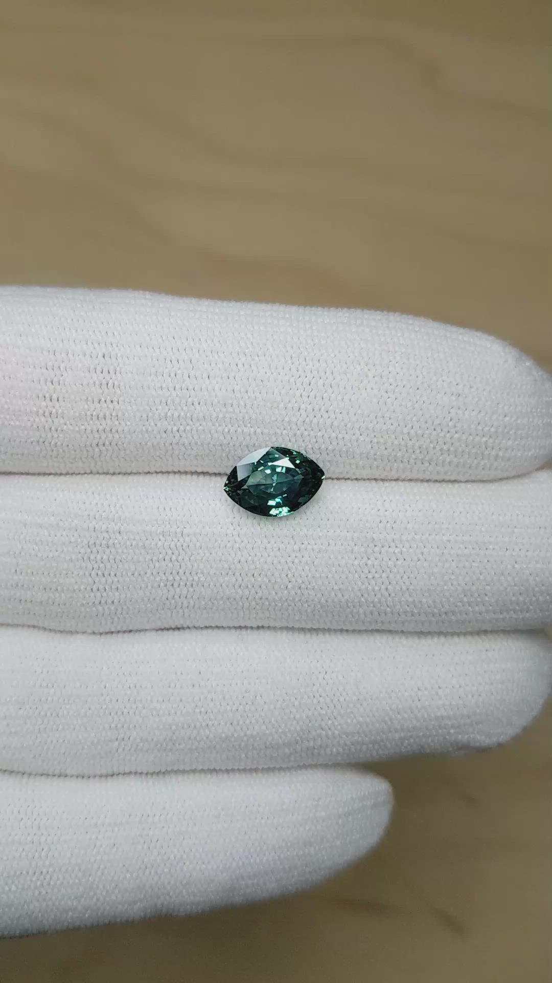 2.86 Ct. Bluish Green Sapphire from Montana Size Video