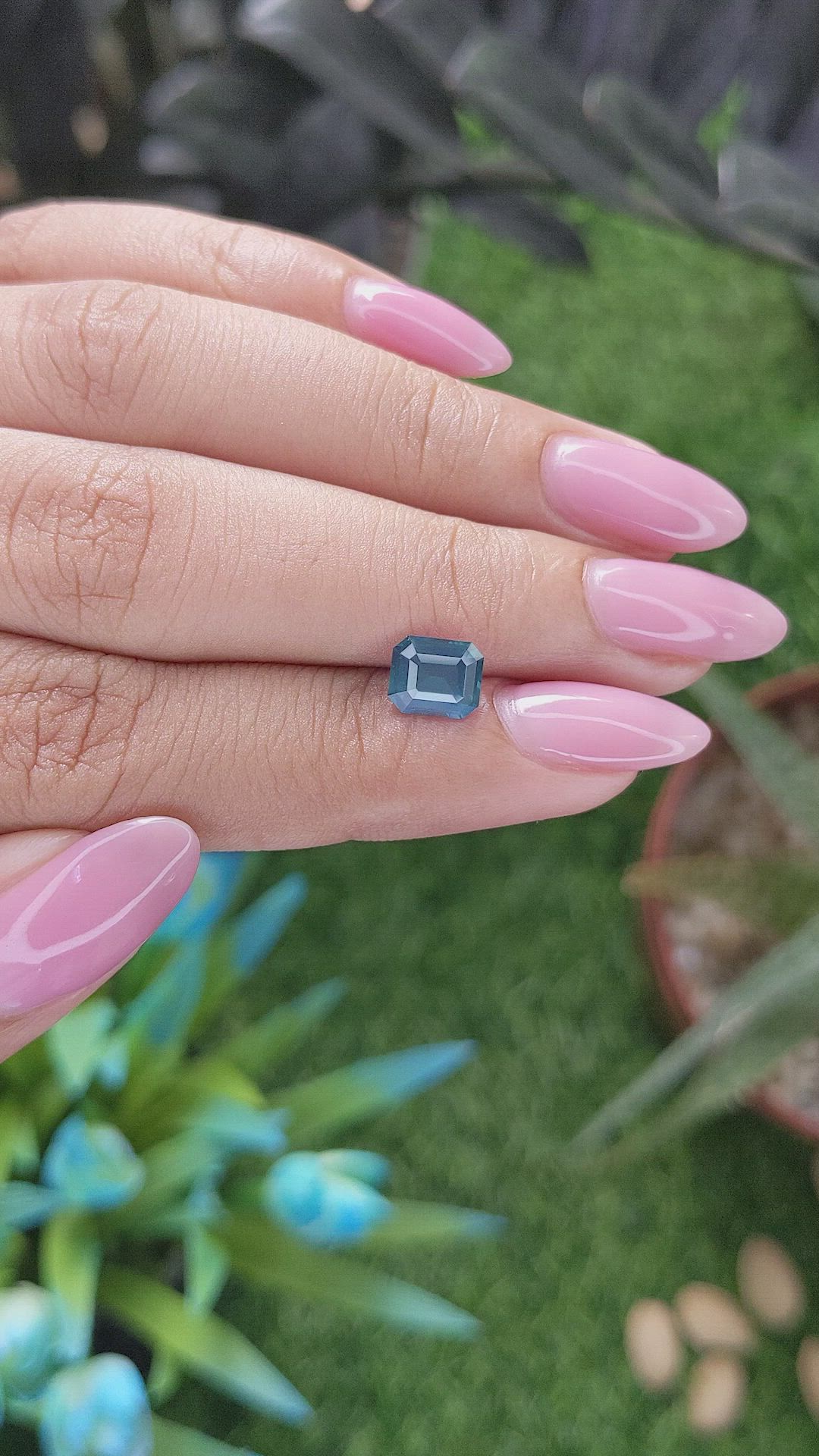 1.63 Ct. Greenish Blue Sapphire from Africa Size Video