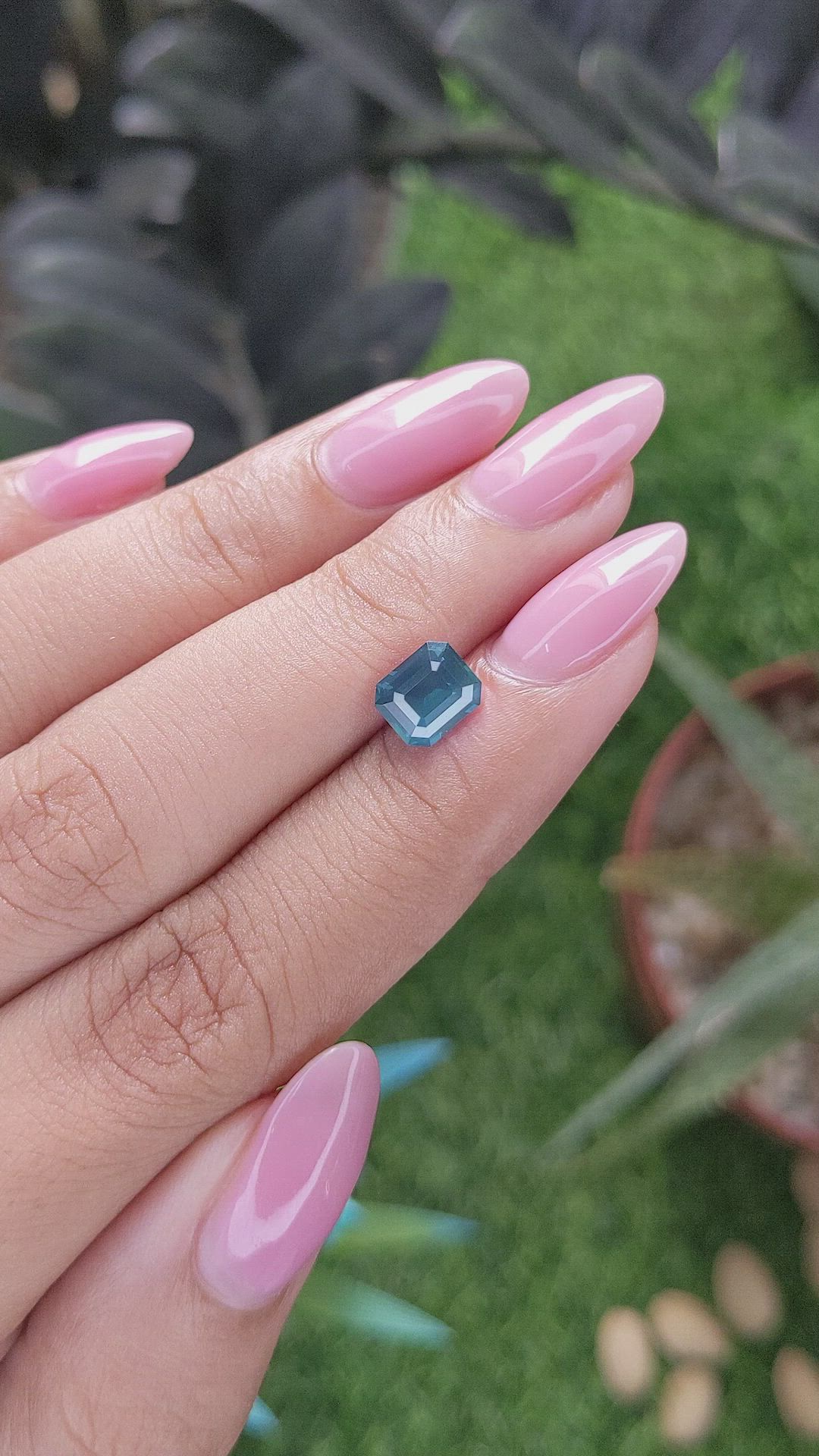 1.63 Ct. Greenish Blue Sapphire from Africa Size Video