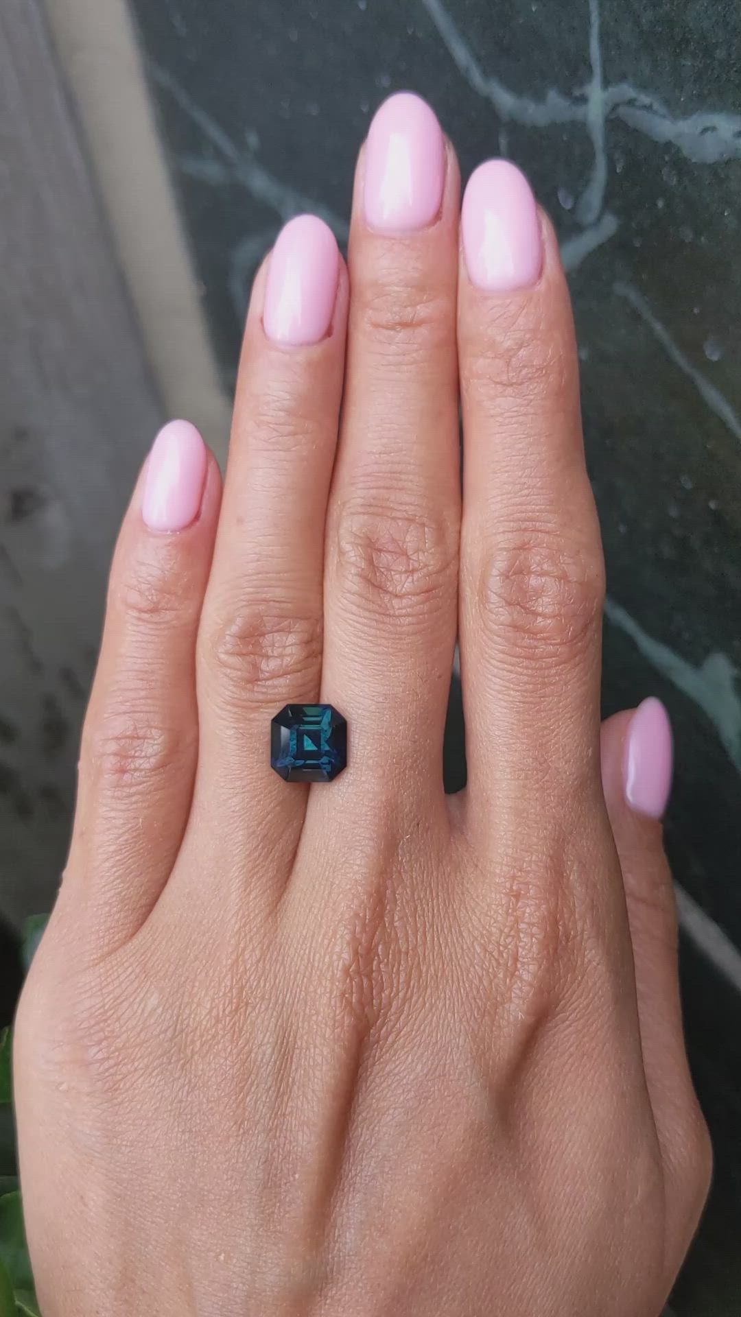 4.57 Ct. Greenish Blue Sapphire from Madagascar Size Video