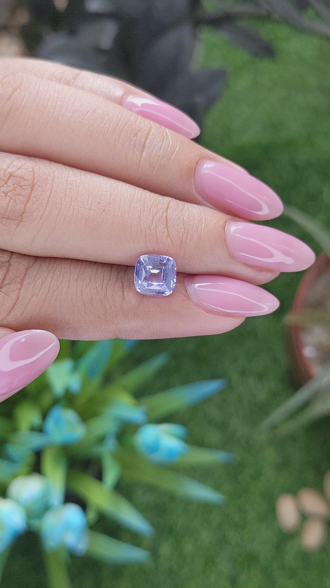 1.83 Ct. Violet Sapphire from Ceylon (Sri Lanka) Size Video