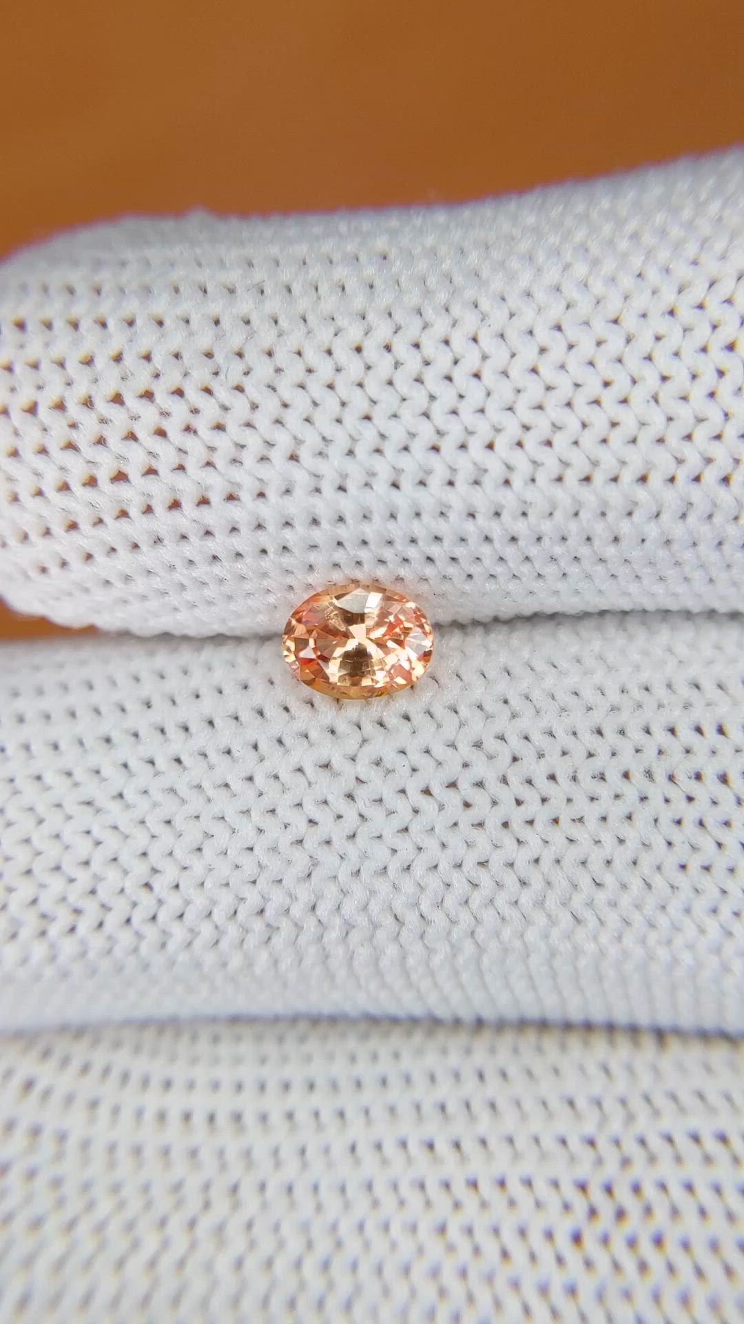 0.70 Ct. Padparadscha Sapphire from Ceylon (Sri Lanka) Size Video